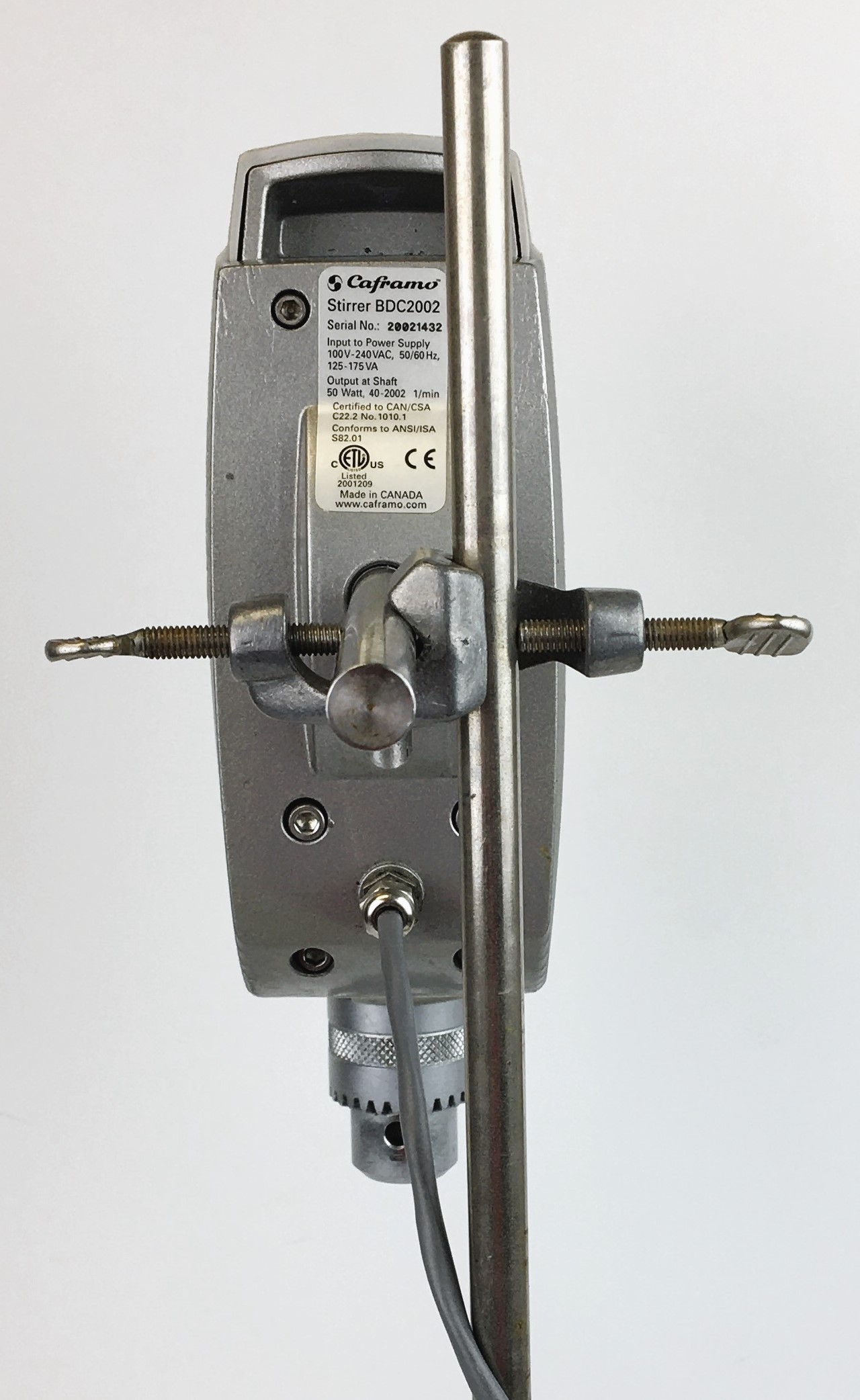 Used Caframo Compact Digital BDC2002 Overhead Stirrer with A190 Impeller