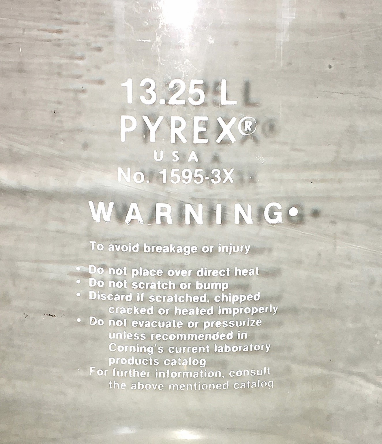 Used Corning PYREX 1595-13X Carboy Solution Bottle - 13.25L