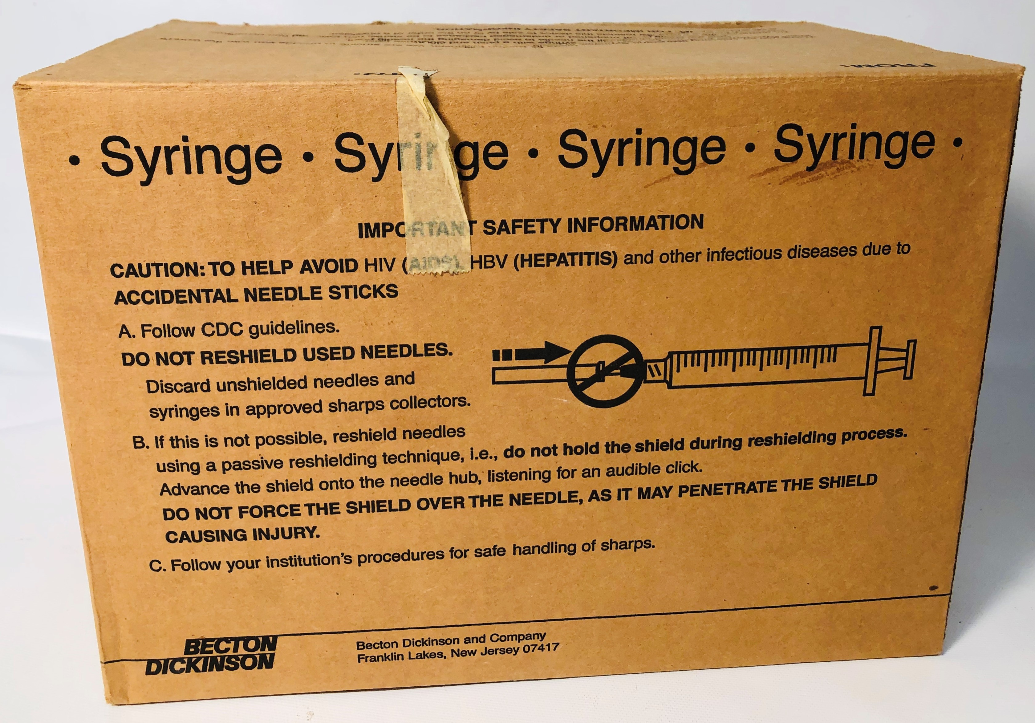 New Open Box B-D 301603 SlipTip Syringes without Needles - 5mL (Box of 100)