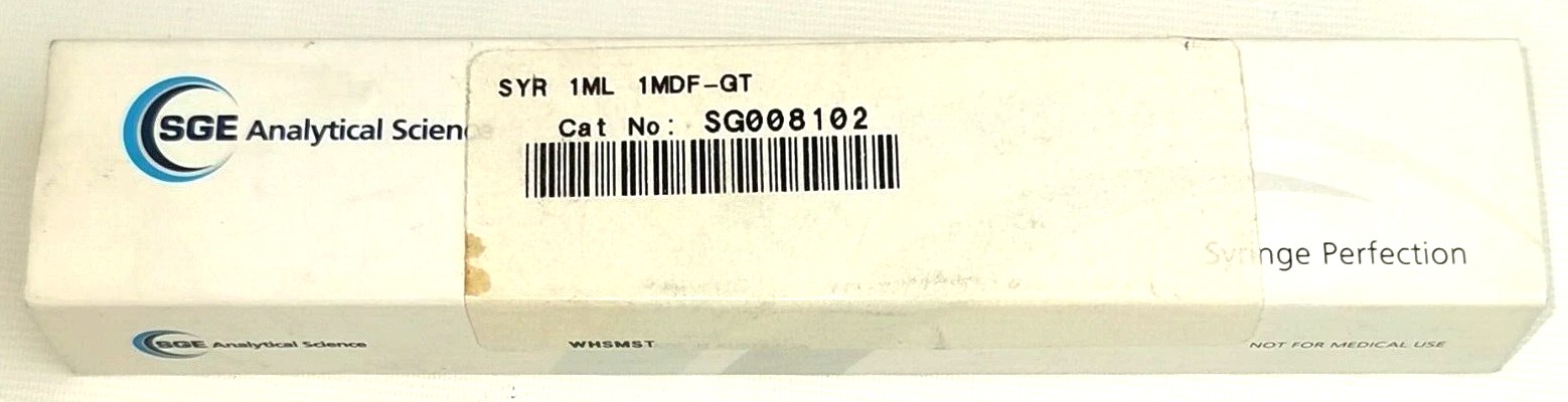 New Open Box SGE 1MDF-GT (008102) GasTight 1mL Injection Syringe