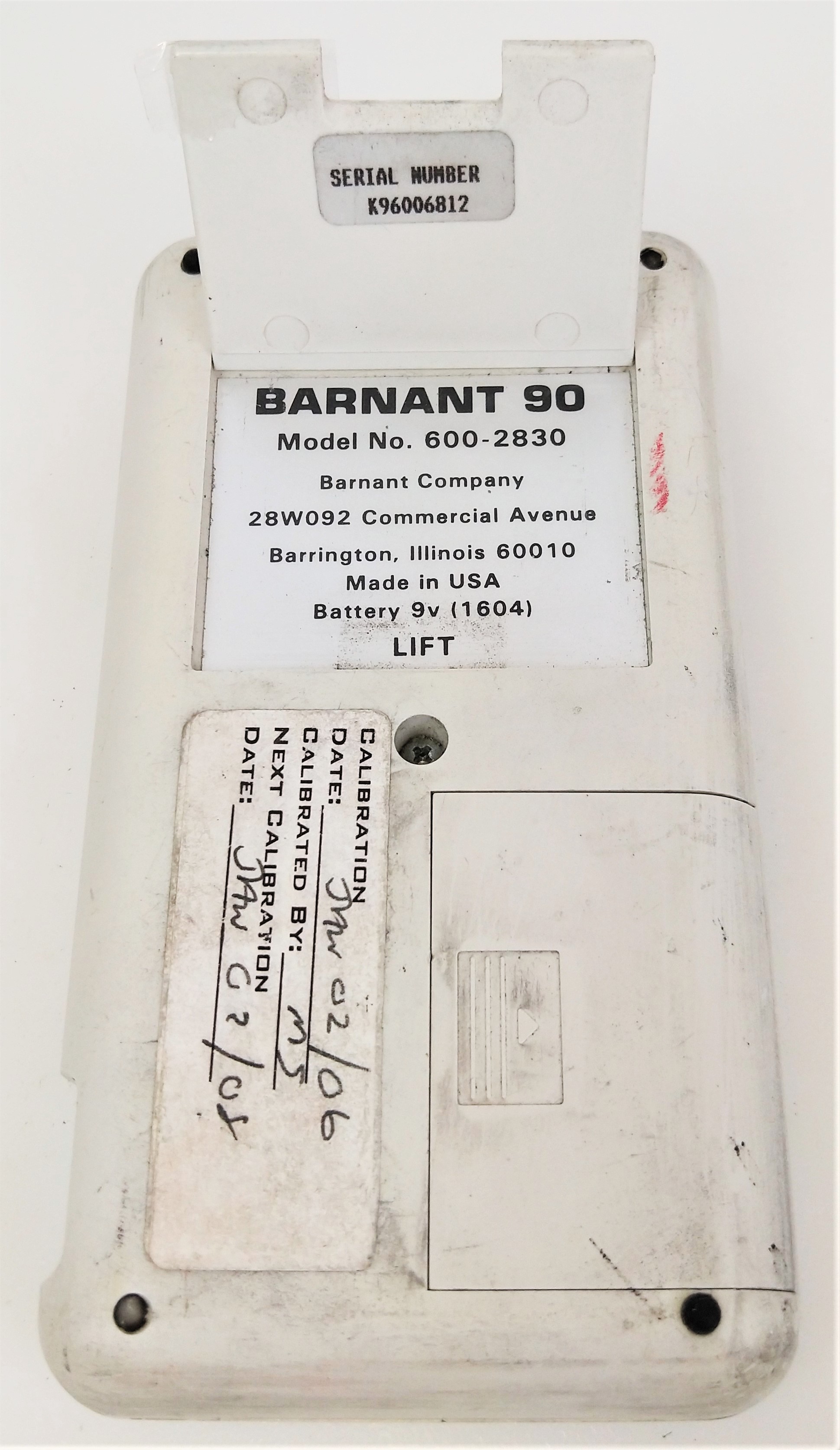Used Barnant 90 Digital Thermometer with Type J Thermocouple