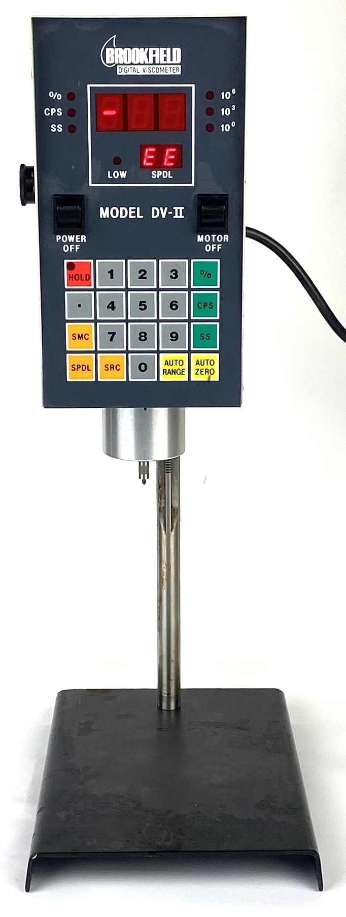 Used Brookfield LV-DV-II Digital Viscometer with Spindles, Stand and Carrying Case