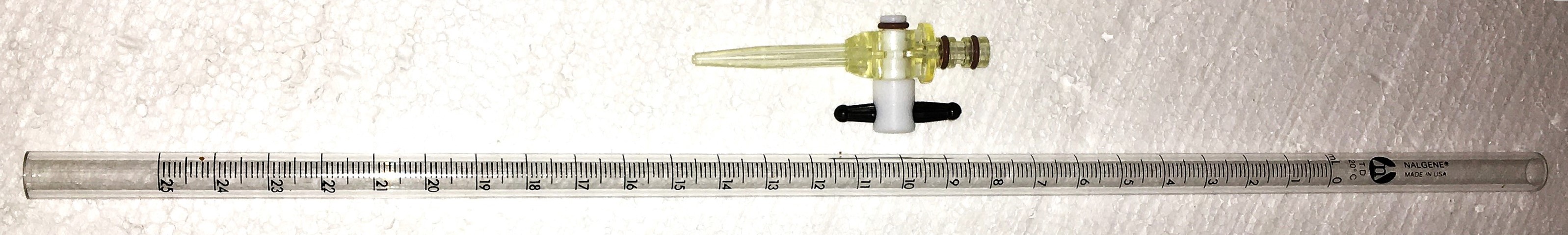 New Open Box Nalgene 3650-0025 Acrylic Buret (25mL)