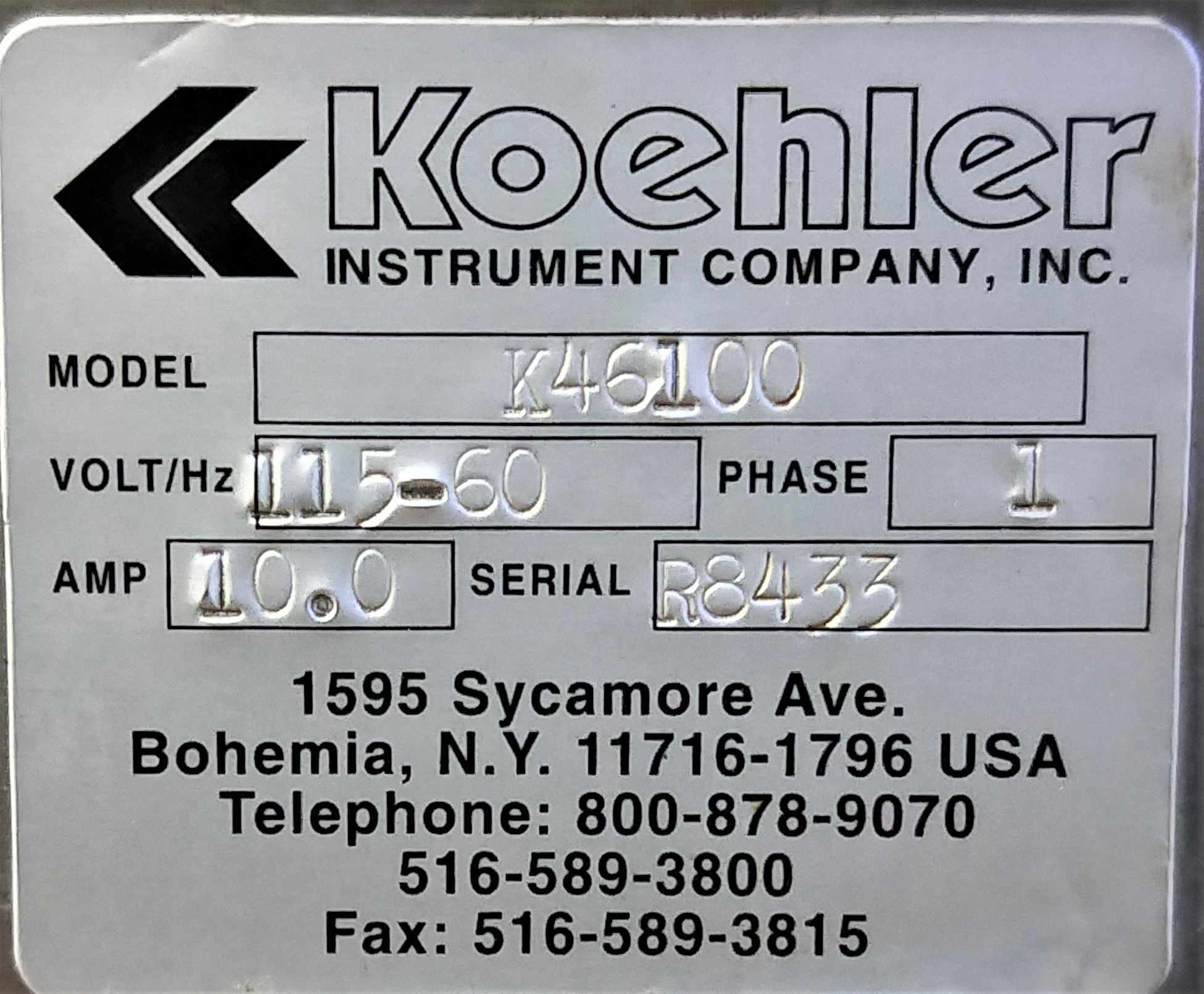 Used Koehler K46100 Refrigerated Cloud and Pour-Point Tester for Petroleum