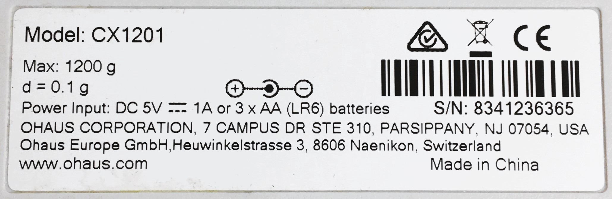 Used Ohaus Compass CX1201 Portable Balance (1200g x 0.1g) 