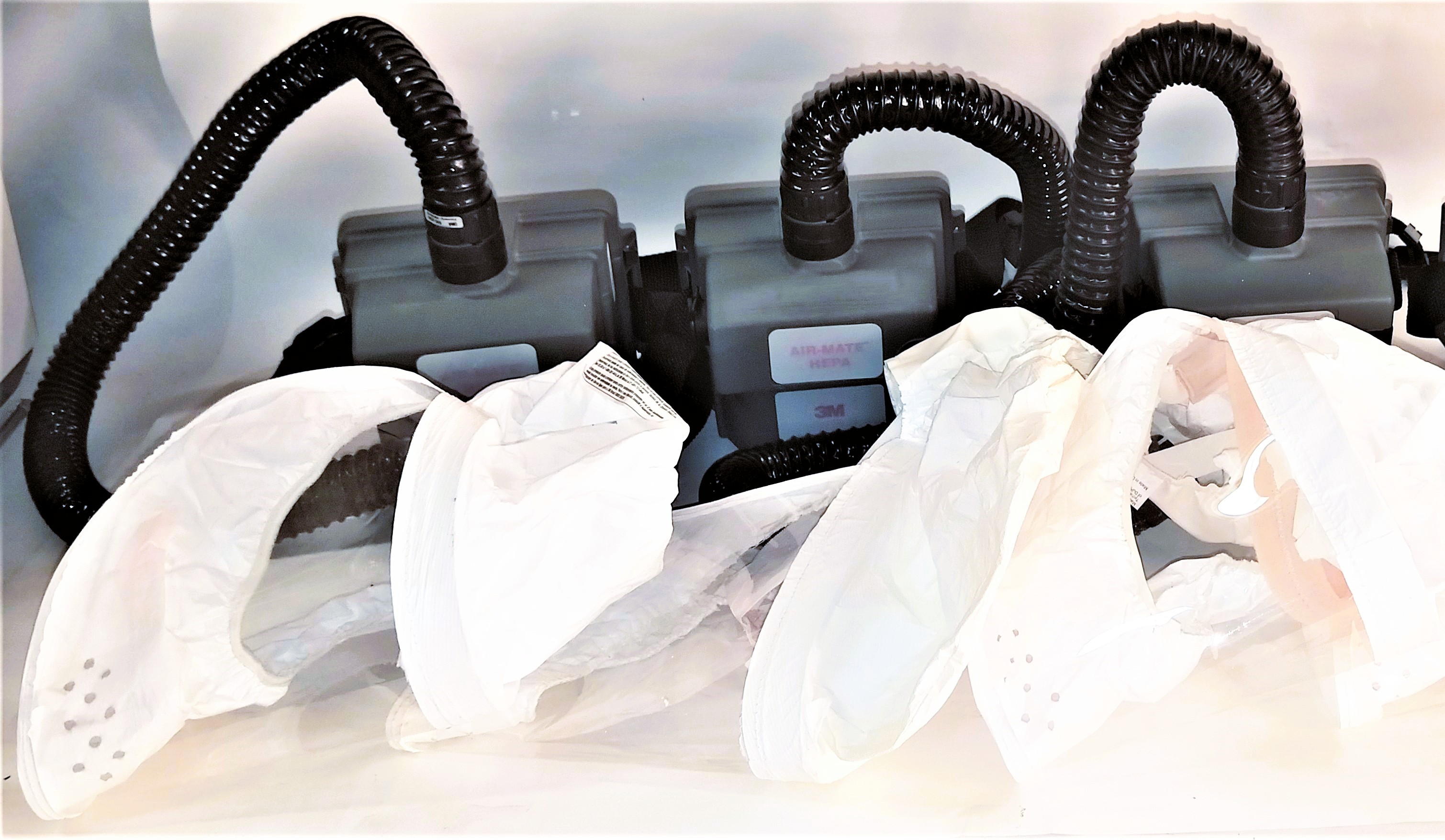 Used 3M Air-Mate HEPA Respirator (PAPR) Unit with Head Cover (Regular Size)