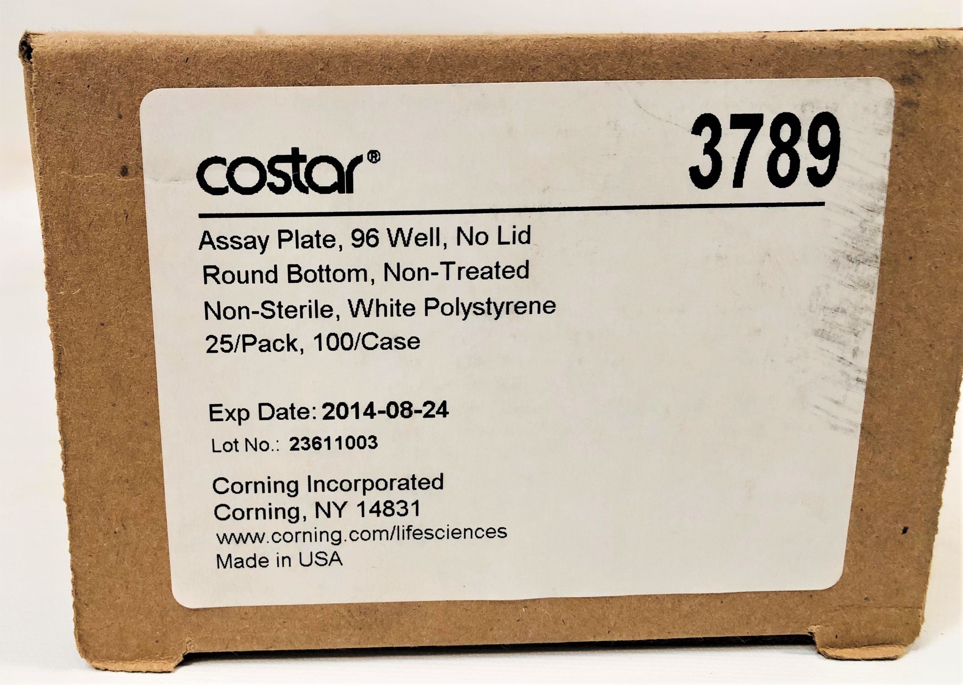 New Open Box Corning Costar 3789 Assay Plates - 96 Well (Pack of 25)