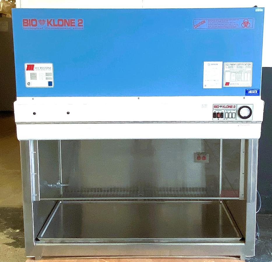Used Microzone Bioklone 2 (BK-2-4-BT) Class II Type A 4-Ft Biosafety Cabinet