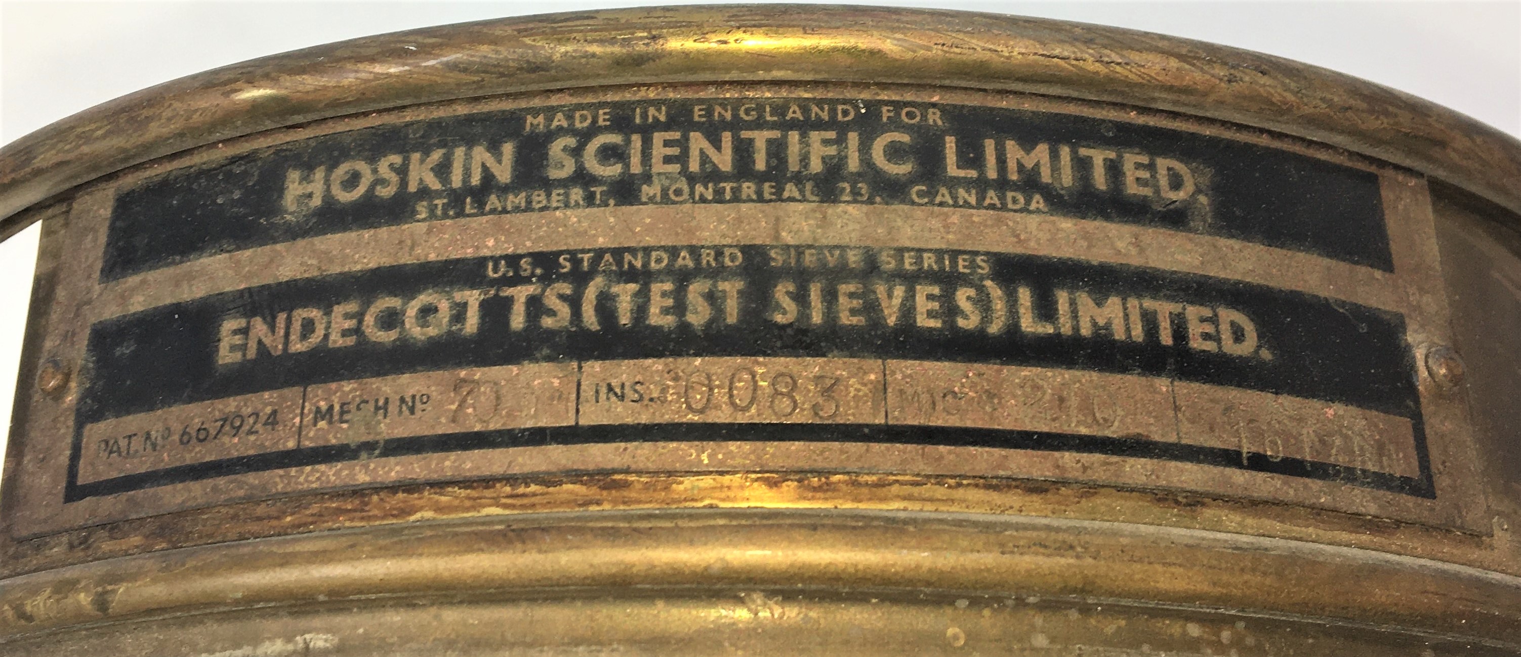 Used Endecotts Brass Sieve Kit - 8" Diam (Set of 6)