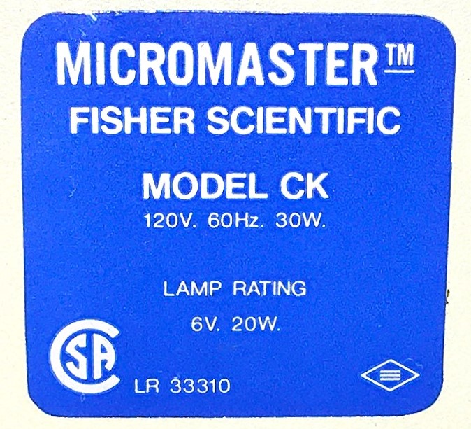 Used Fisher MicroMaster CK Binocular Compound Microscope (100X to 1000X Magnification)