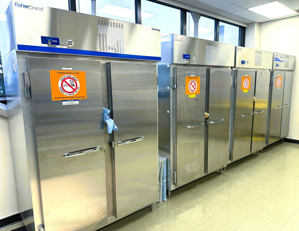 Used Fisher Isotemp 50FREEFSA 2-Door Flammable Storage Refrigerator (50 Cu-Ft)