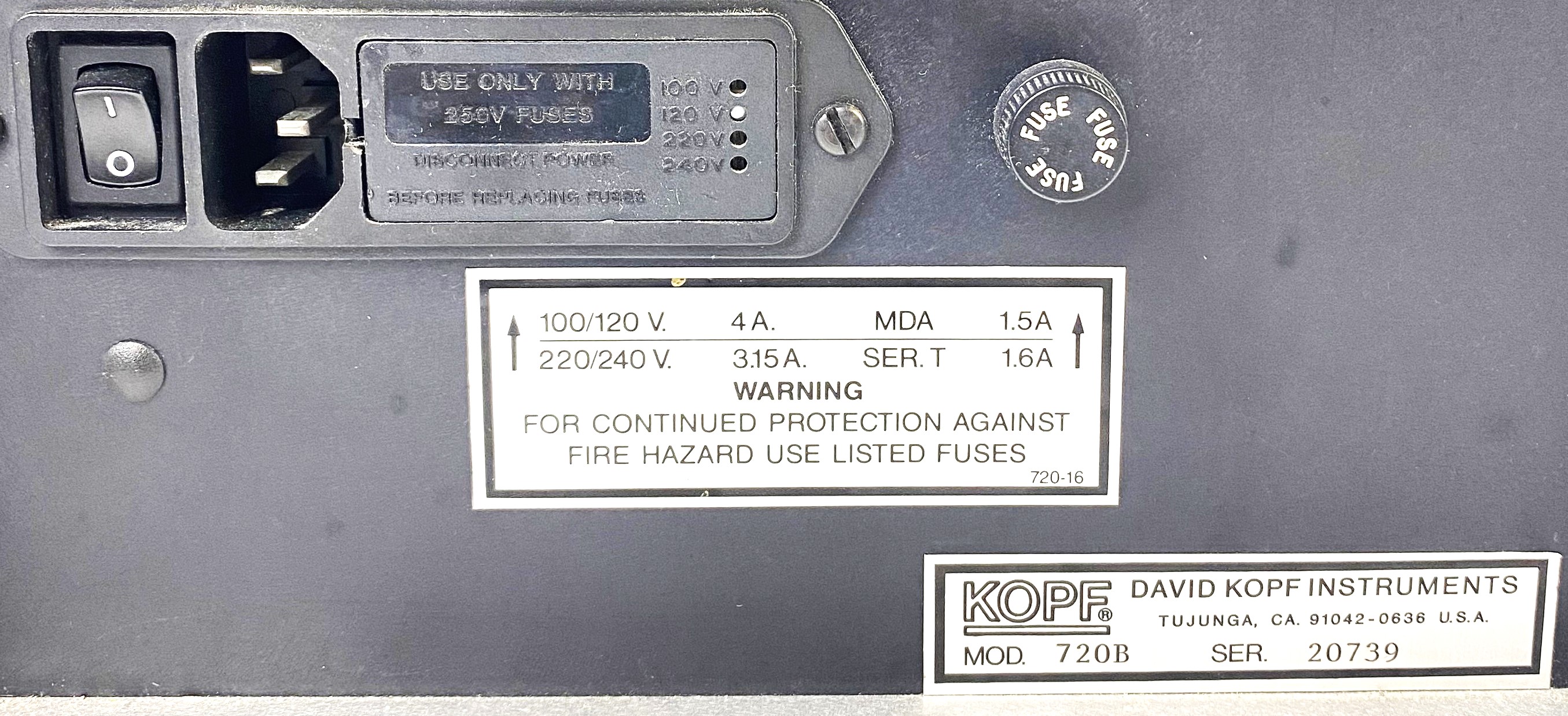 Used Kopf 720B Vertical Pipet Puller