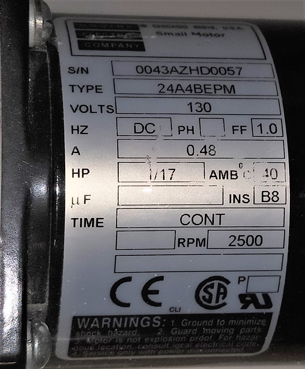 Used Eberbach 7085 Power Stir Overhead Stirrer