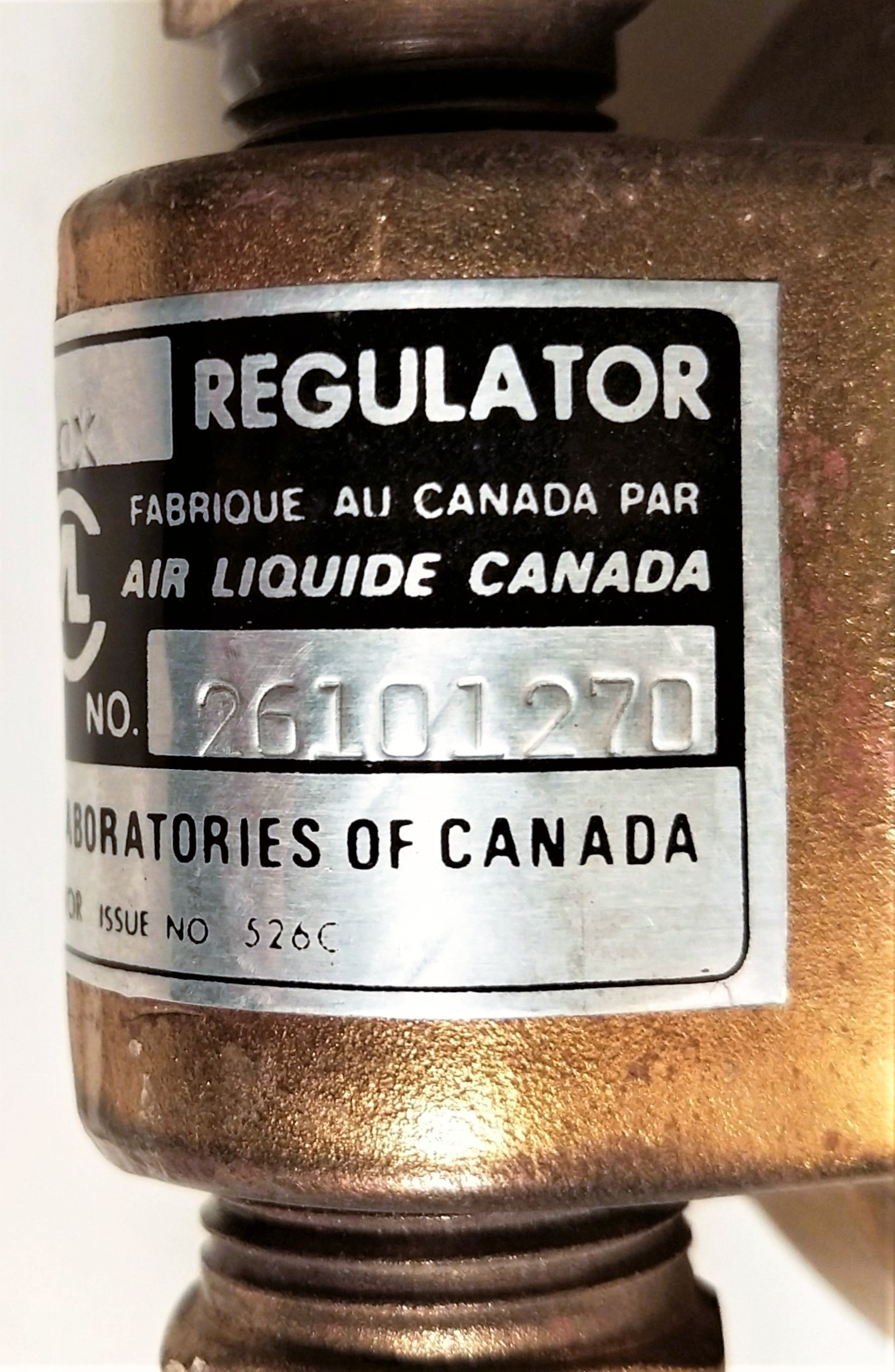 Used Liquid Air Carbon Dioxide Brass Regulator (CGA 580)