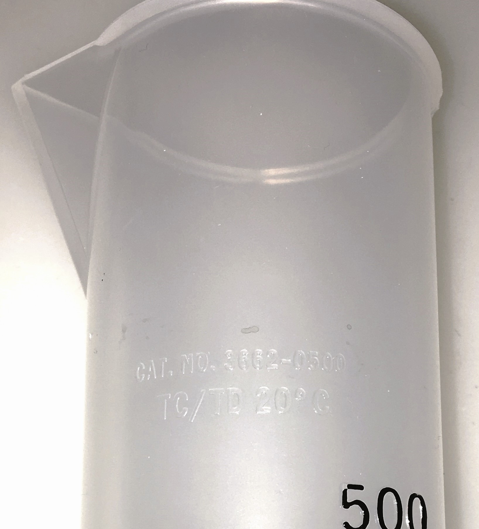 Used Nalgene 3662-0500 Plastic Graduated Cylinder - 500mL