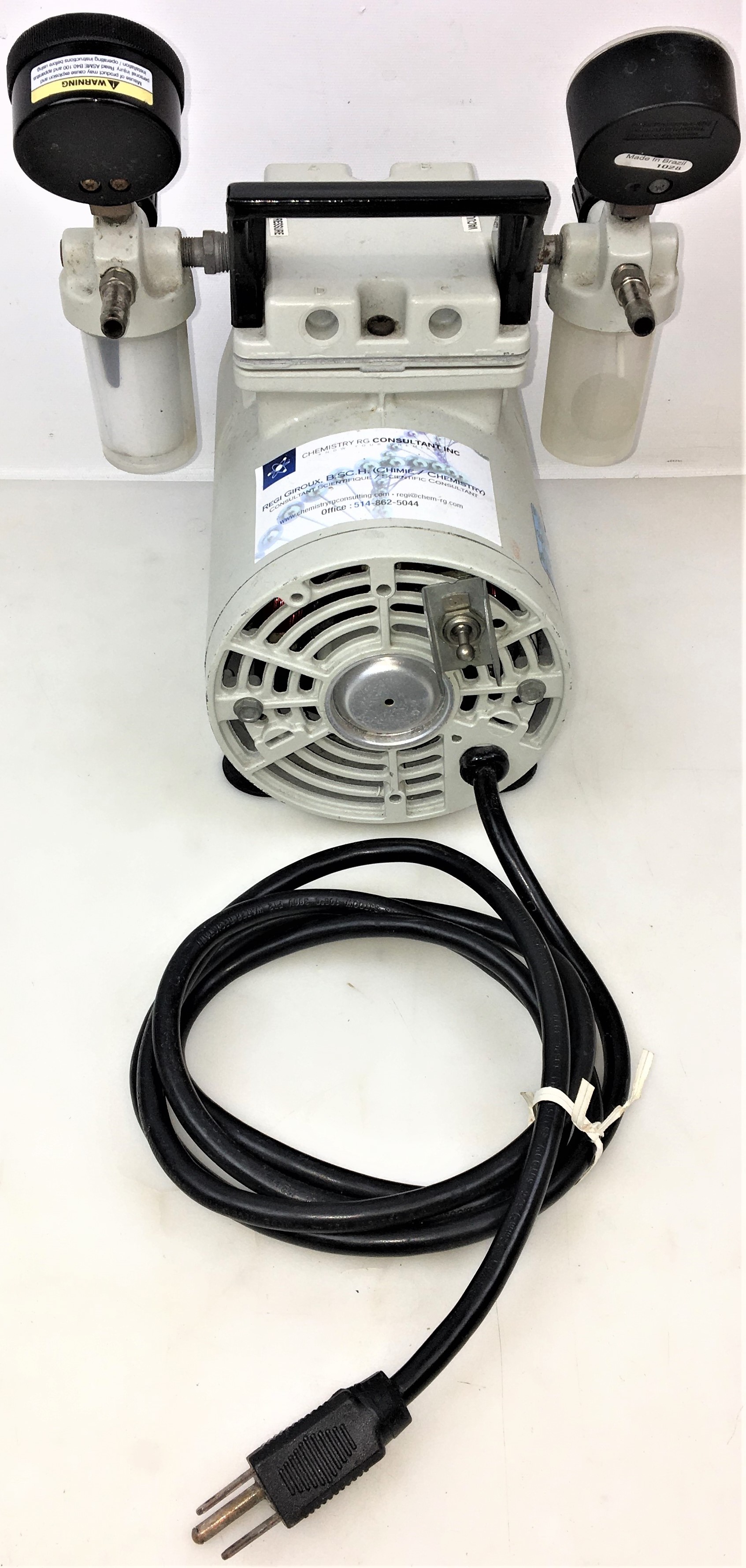Used Welch 2522B-01 Oil-Free Piston Vacuum Pump - 25.6"Hg