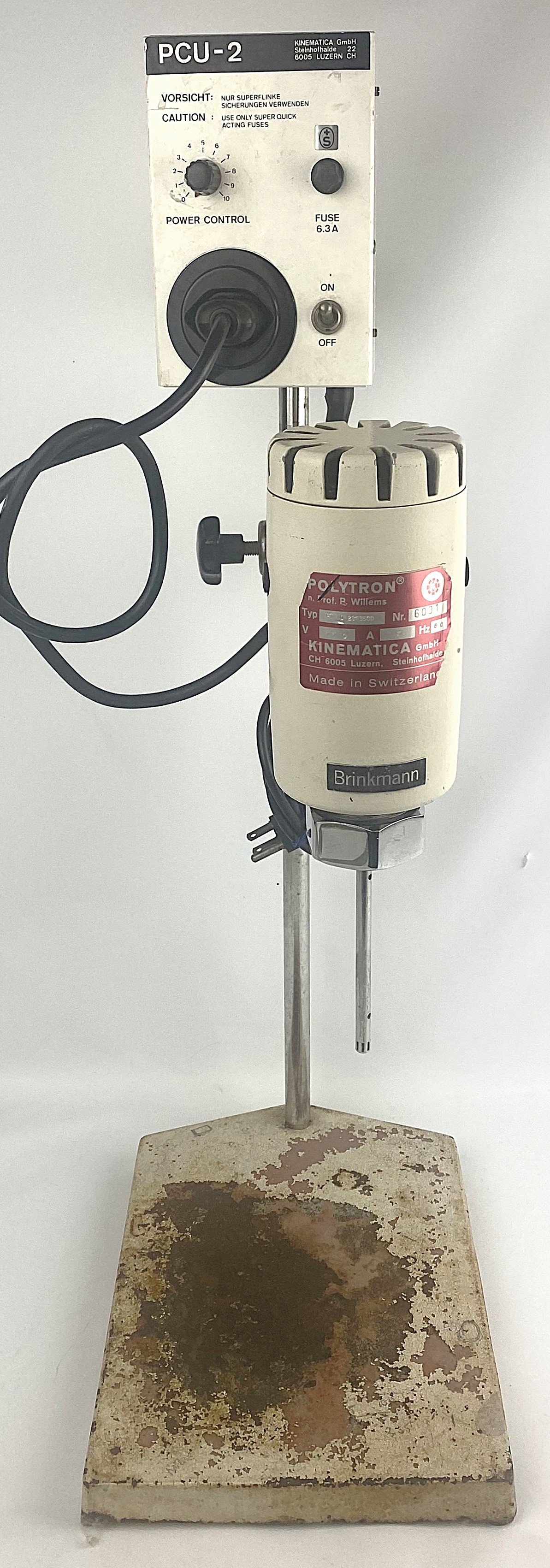 Used Kinematica Polytron PT10-20-3500 Homogenizer with PCU-2 Control and G5-75W Probe