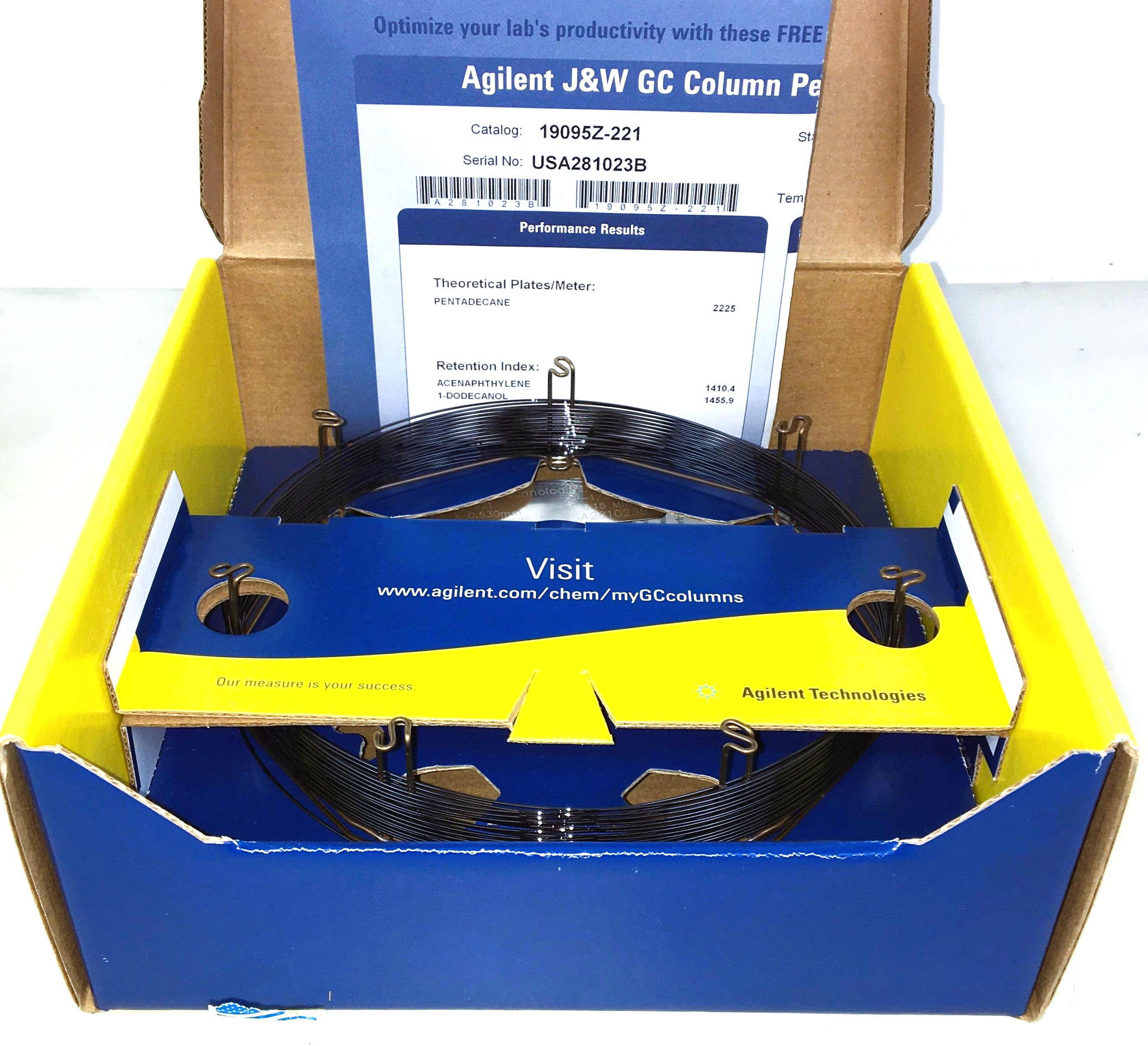 New Open Box Agilent HP-1/SIMDIST (19015Z-221) Capillary Column (15M x 0.53mm x 0.15µm)