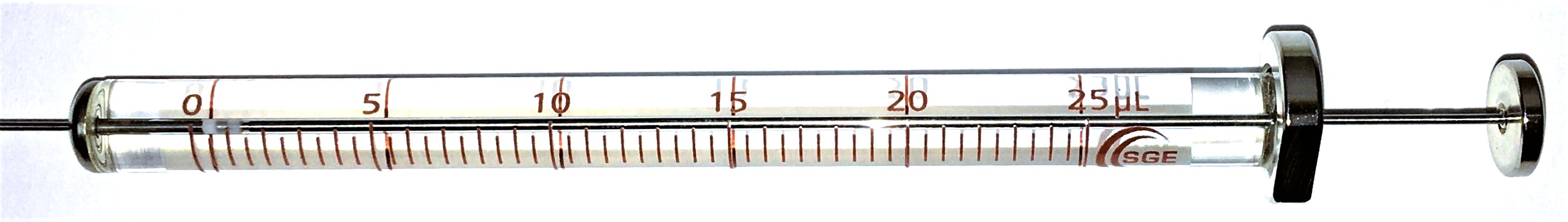 Used SGE 25F-CTC-GT-0.63 GasTight Injection Syringe (25μL)