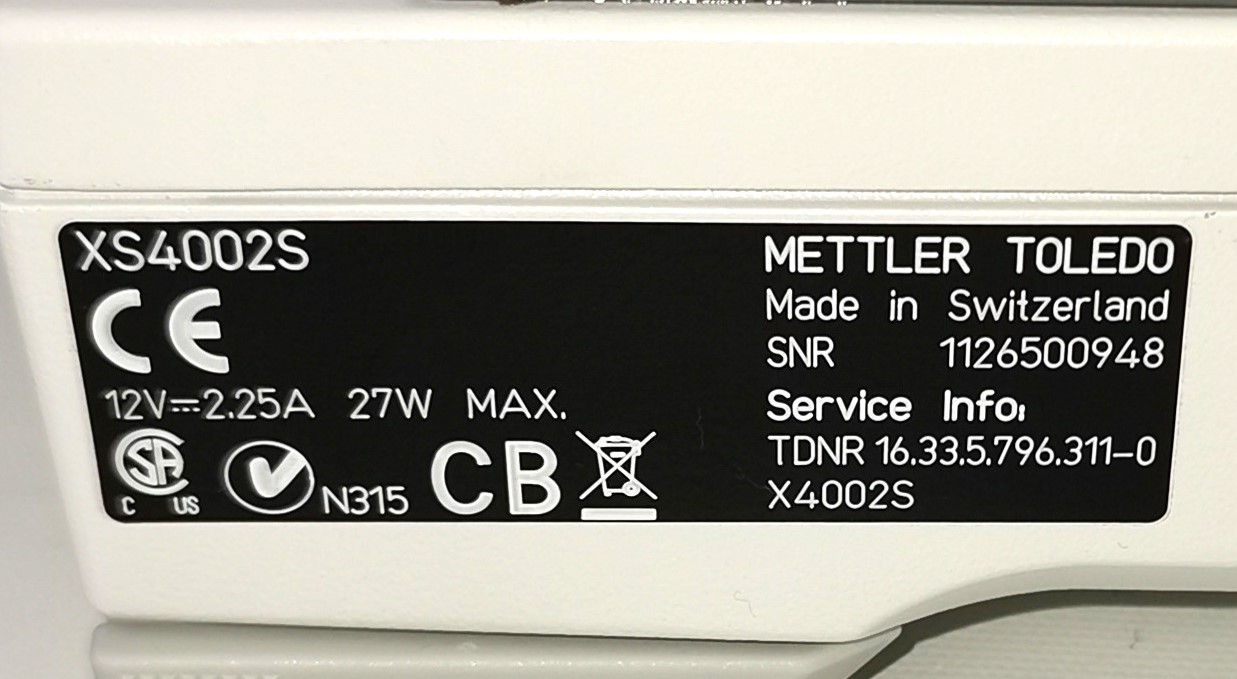 Used Mettler Toledo Excellence XS4002S FACT Top-Loading Balance (4100g x 0.01g)