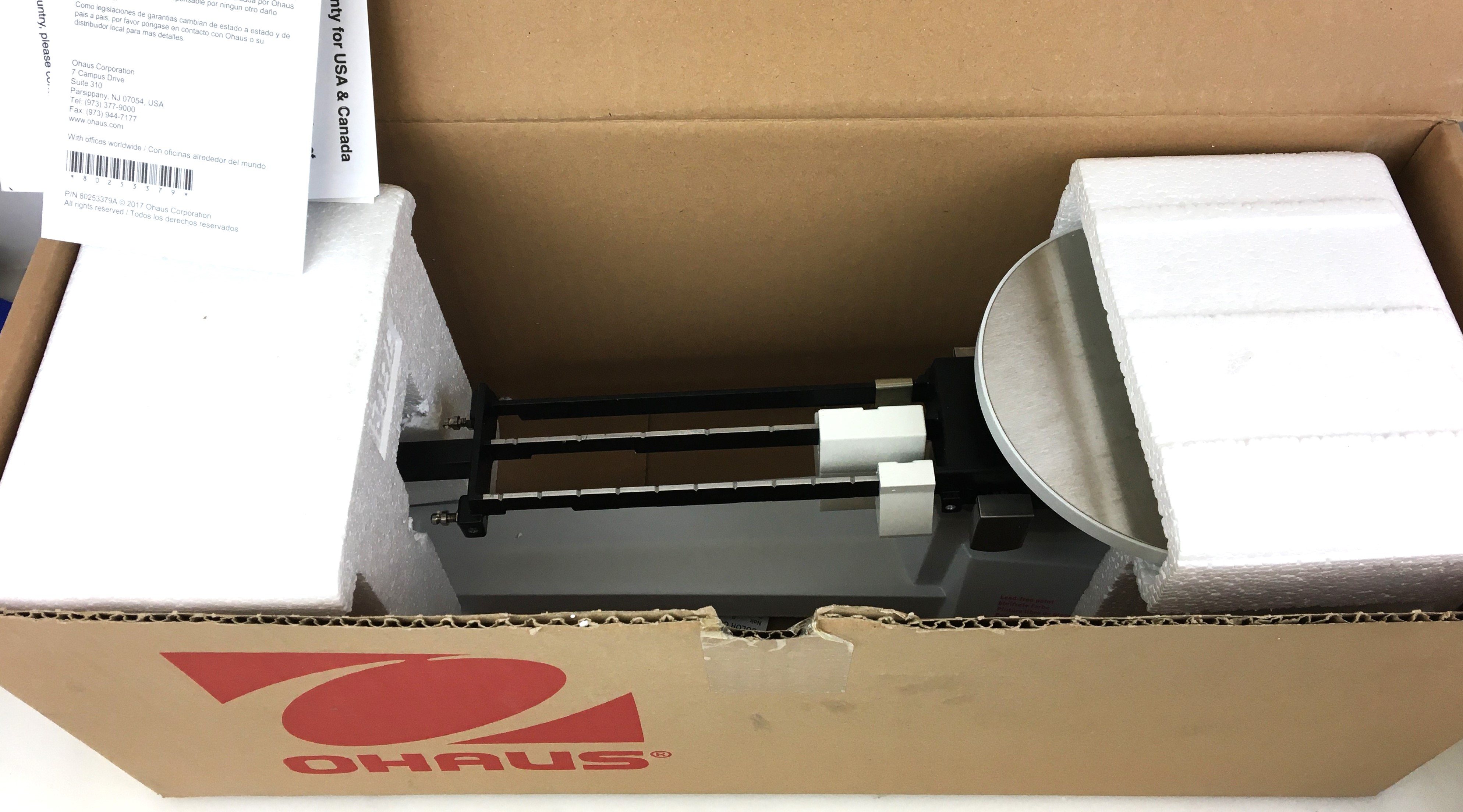 New Open Box Ohaus 700-800 Series Triple Beam Balance (610g x 0.1g)