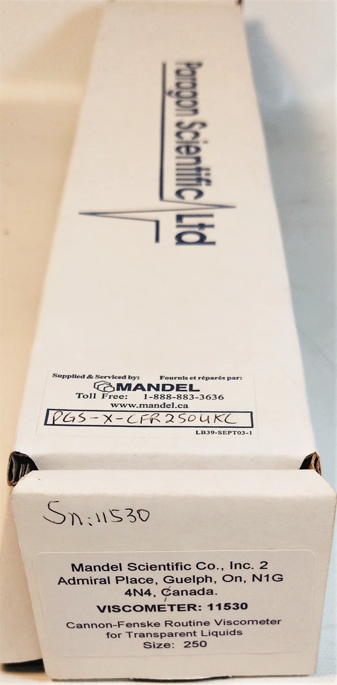 New Open Box Cannon-Fenske CFRC-250 Certified Routine Viscometer Tube (Size 250)