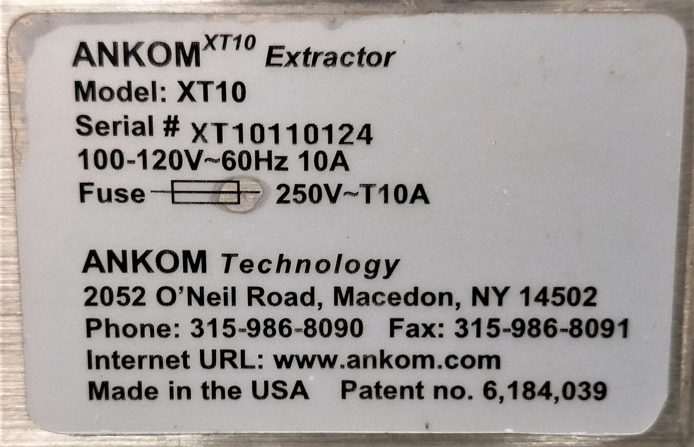Used ANKOM XT10 Extractor