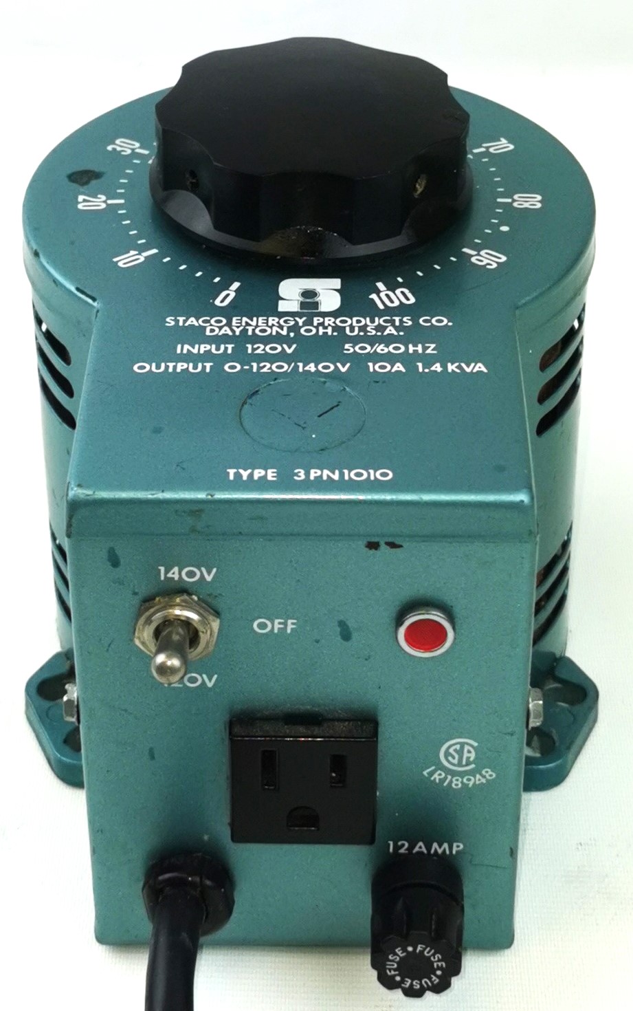 Used Staco 3PN1010 Variable Autotransformer