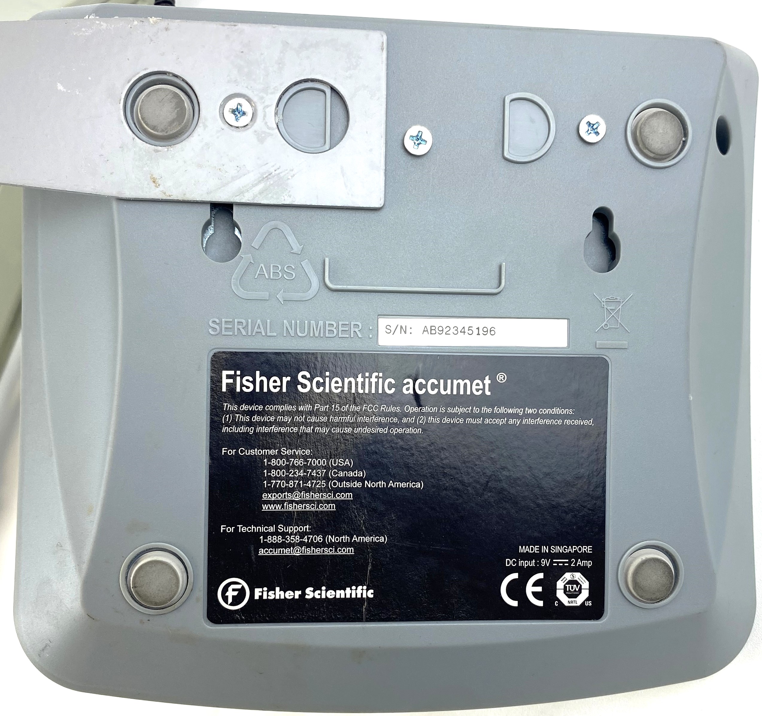 Used Fisher Accumet AB150 pH-mV Meter with Electrode and Support Arm