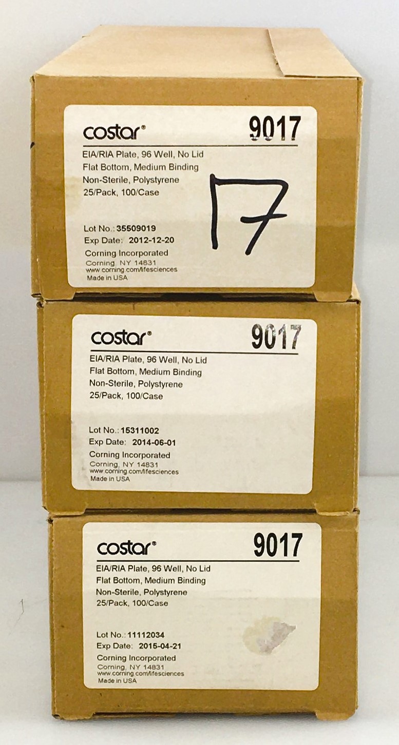 New Open Box Corning Costar 9017 EIA/RIA Plates - 96 Well (Pack of 25)
