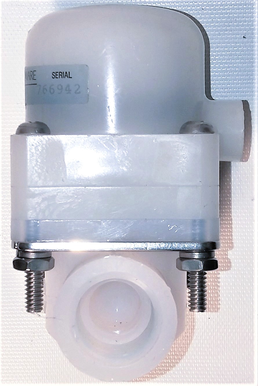 New Open Box Fluoroplastics Fluoroware 202-1 Pneumatic Valve (1/2" Orifice, 2-way)