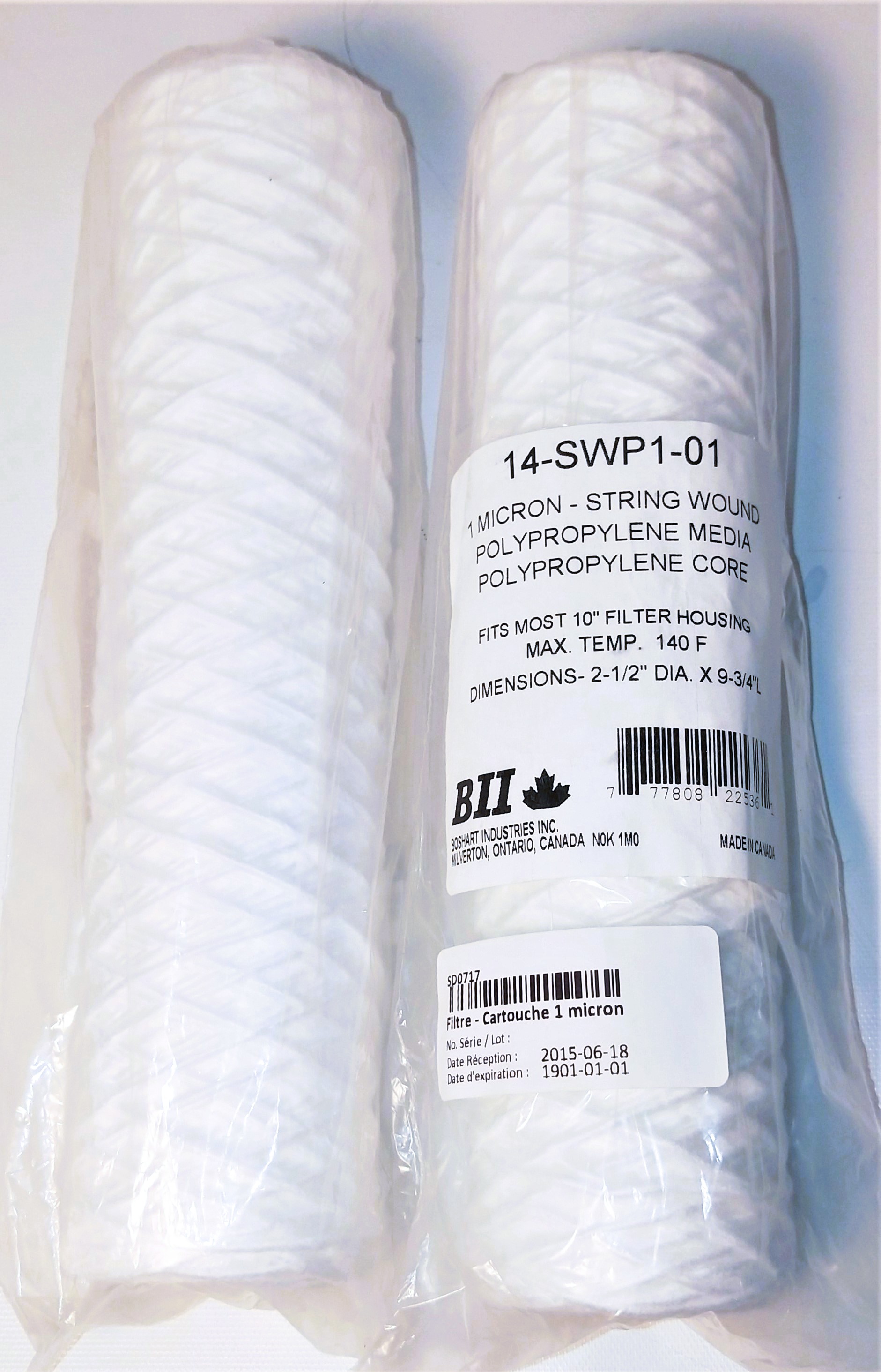 New Boshart 14-SWP1-01 Sediment Filter - 1 Micron (Pack of 5)