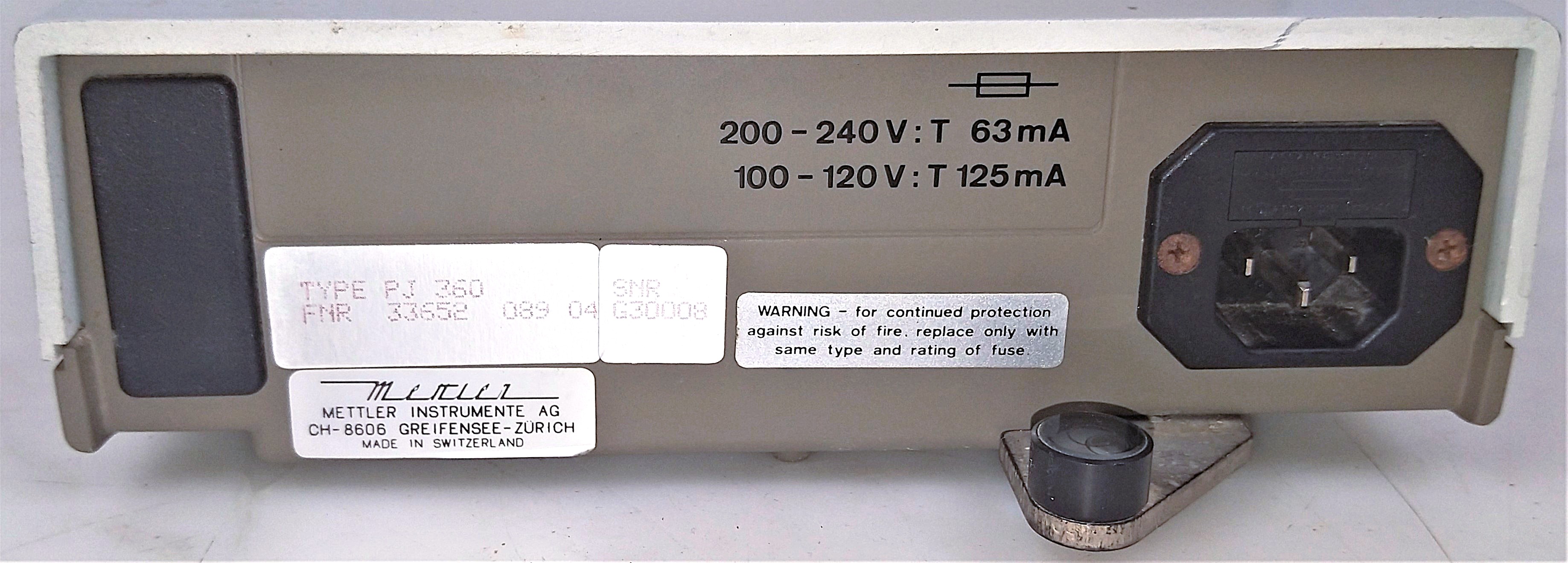 Used Mettler PJ360 DeltaRange Balance (60g x 0.001g / 360g x 0.01g)