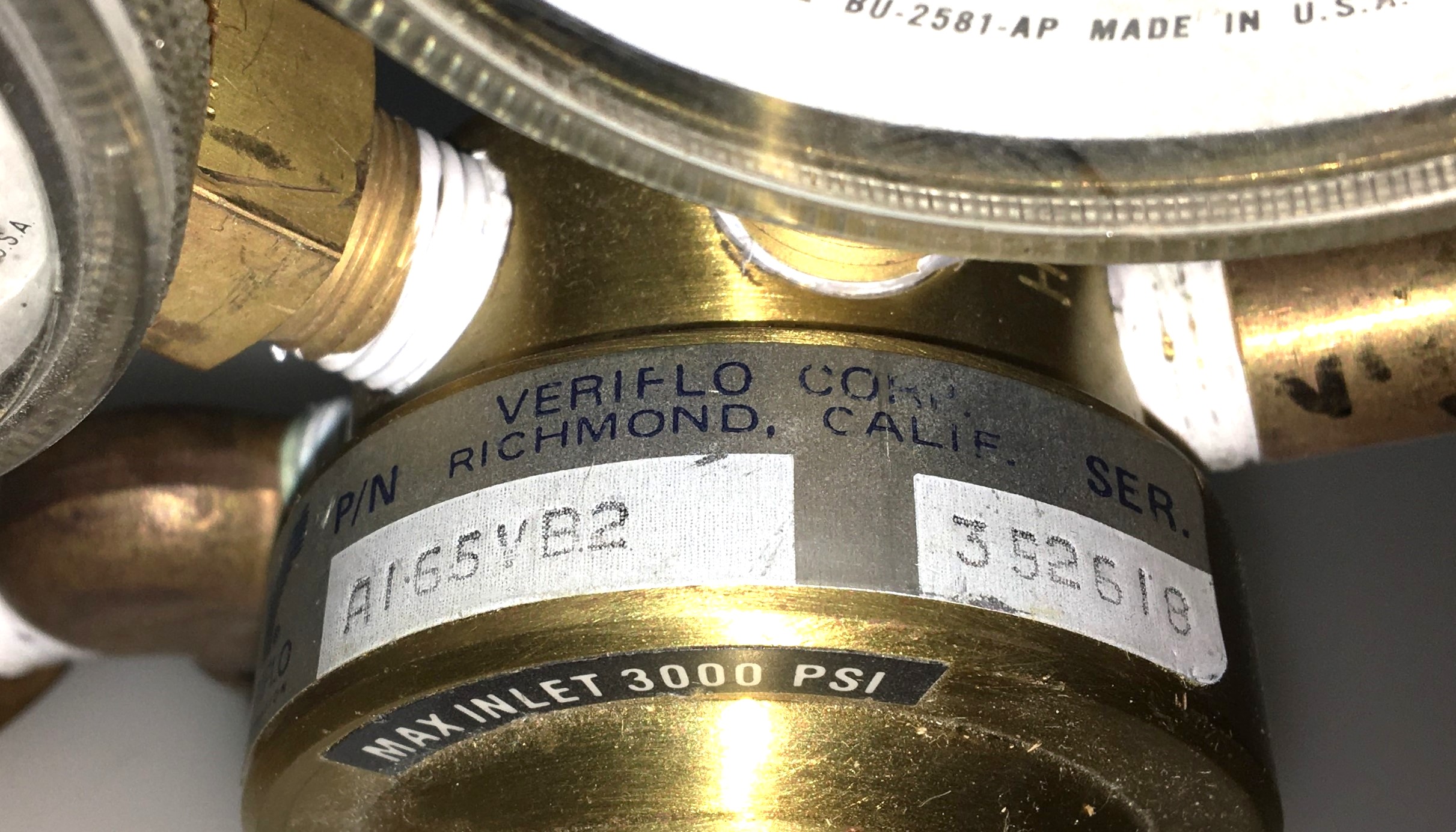 Used Veriflo AI-65VB2 Dual Stage Pressure Regulator (CGA 580)