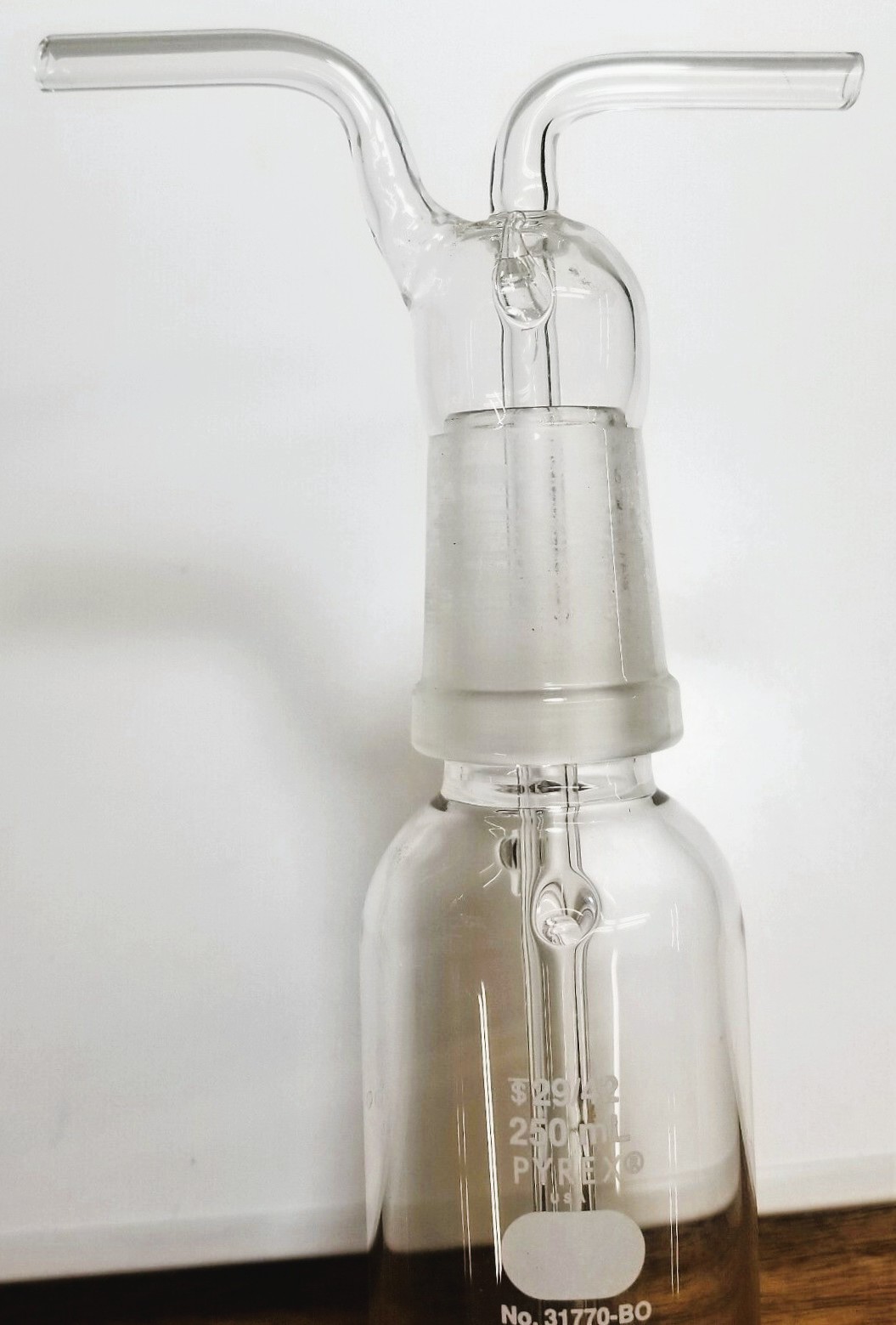 Used Corning PYREX 31770 Gas Washing Bottle (250mL)