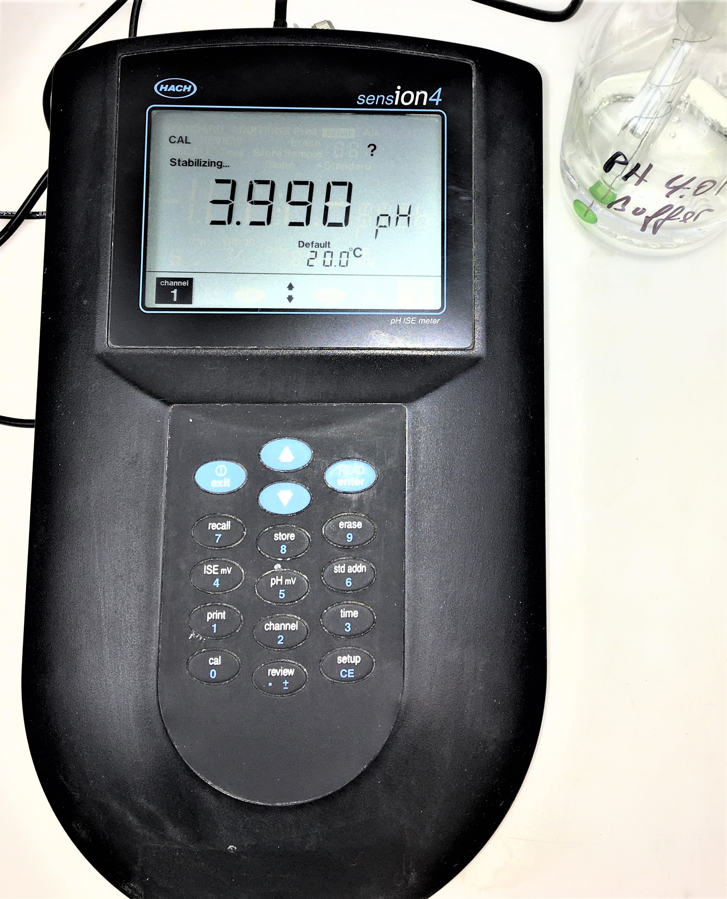 Used Hach SensION 4 (51775-60) Portable pH-ISE Meter with Electrode Support