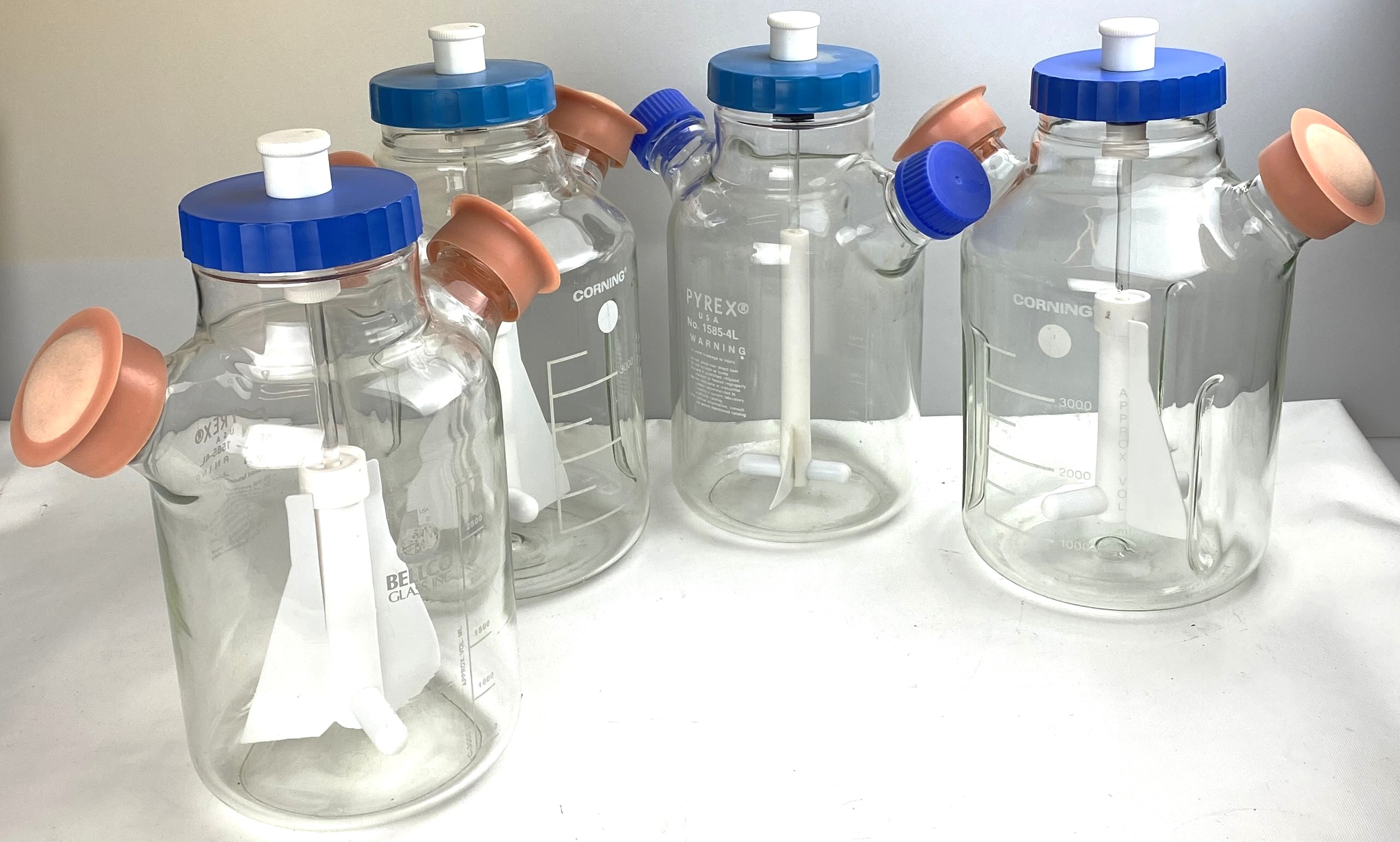 Used Corning (Bellco) ProCulture 4502-3L Double Sidearm Spinner Flask (3000mL)