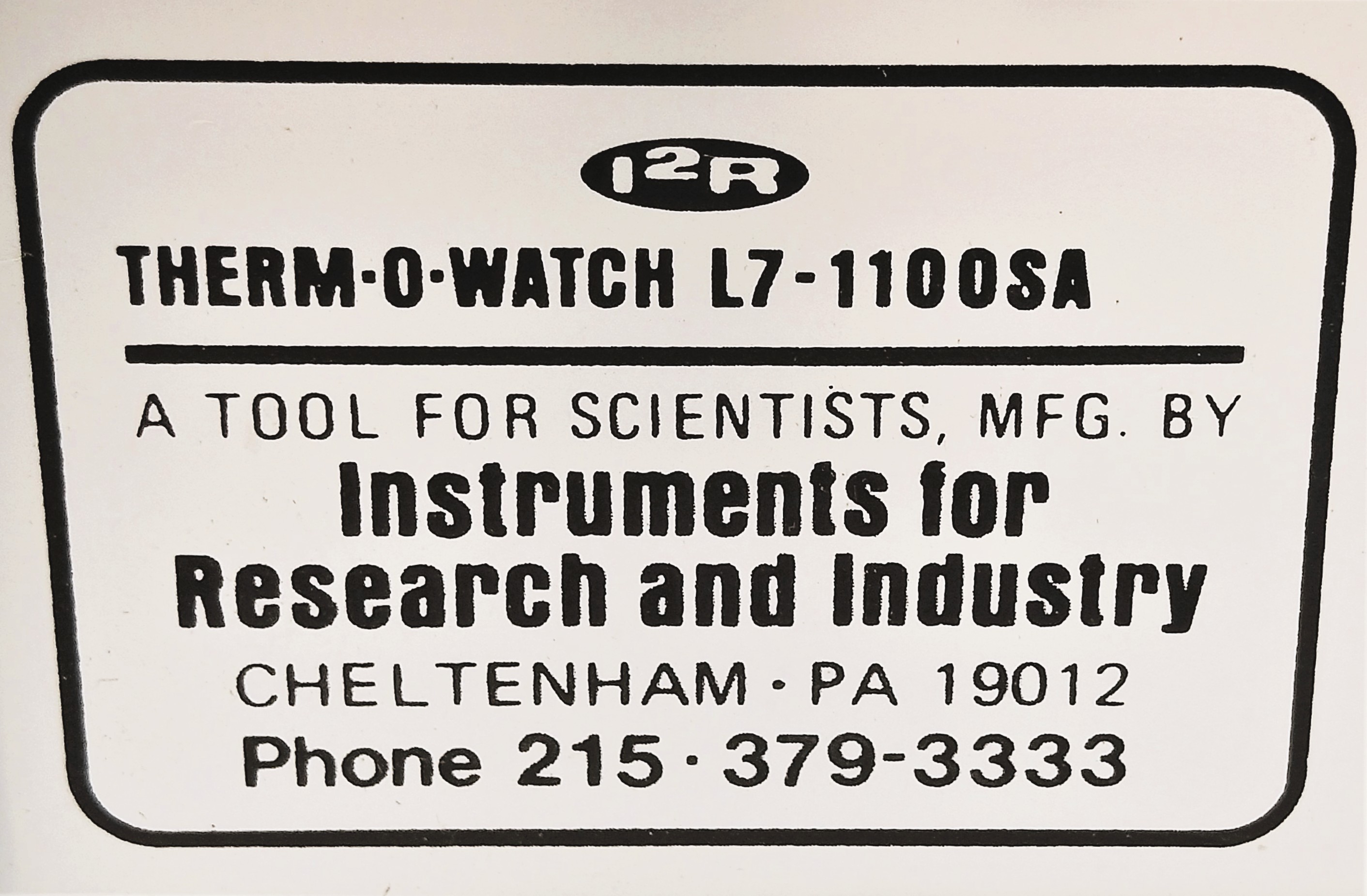 Used I2R Therm-O-Watch L7-1100SA Liquid Level Monitor and Power Supply