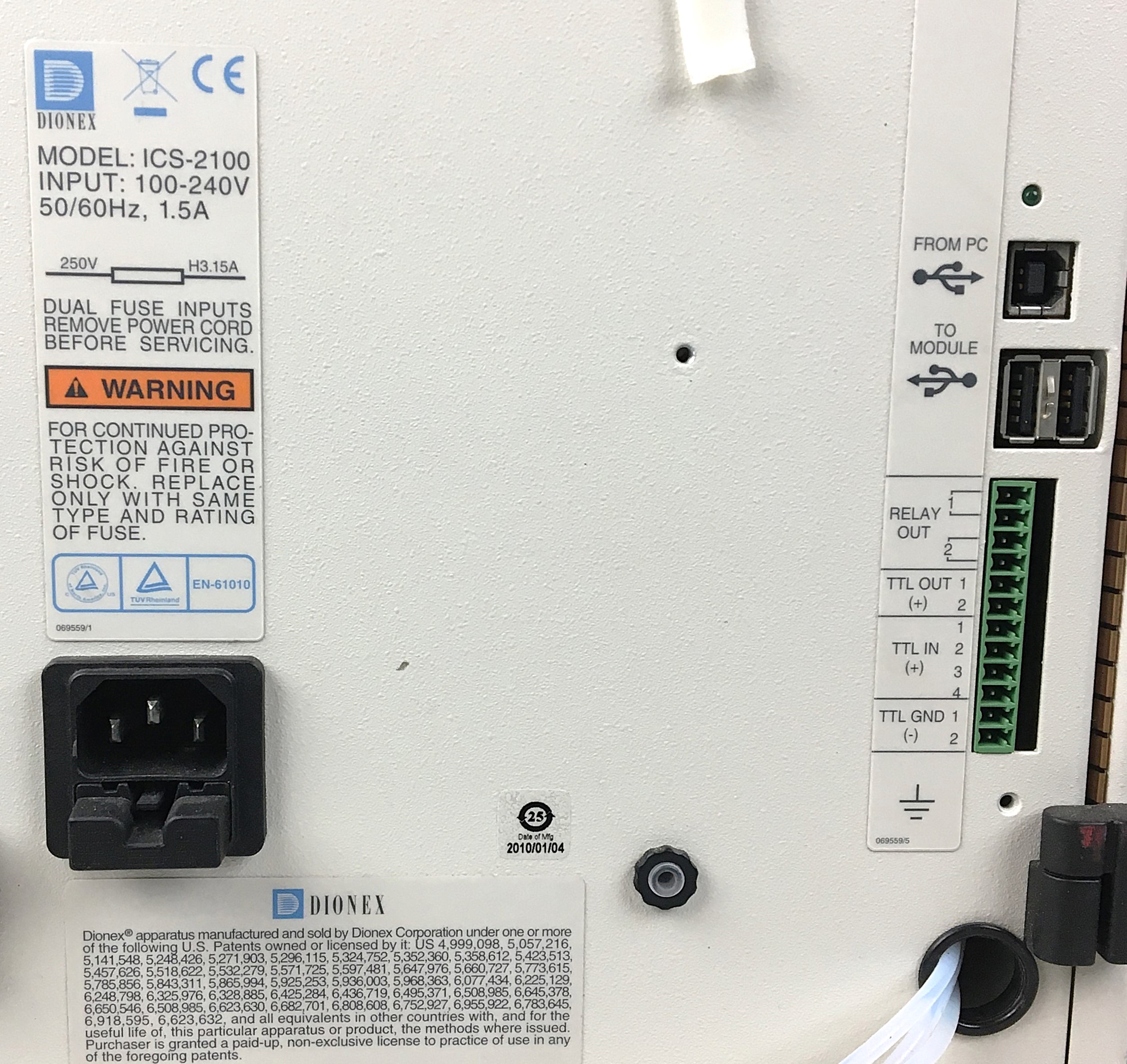 Used Dionex ICS-2100 Ion Chromatograph (No Conductivity Cell)