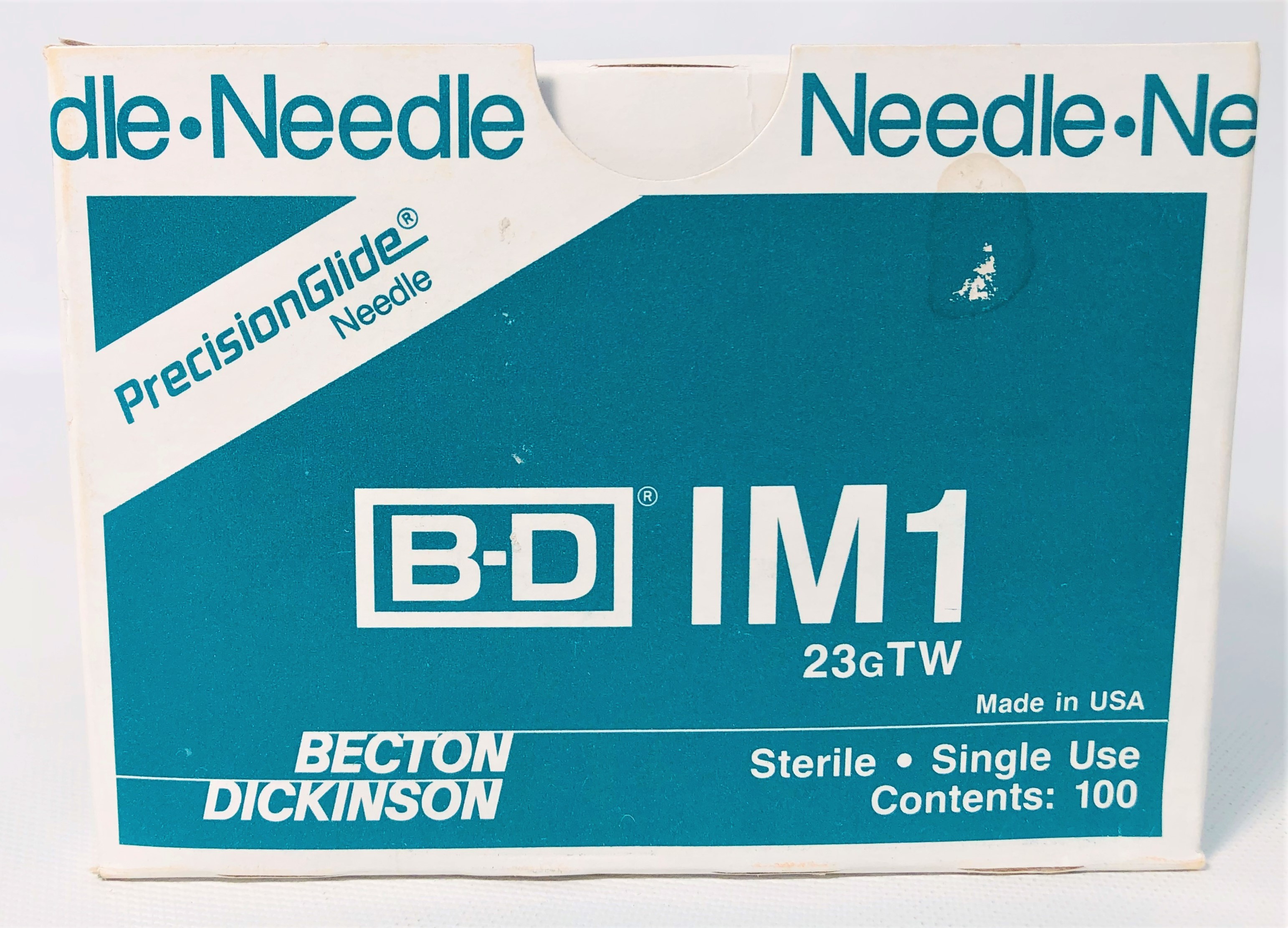 New Open Box B-D 305193 PrecisionGlide Hypodermic Needles 23G x 1"TW (Box of 100)