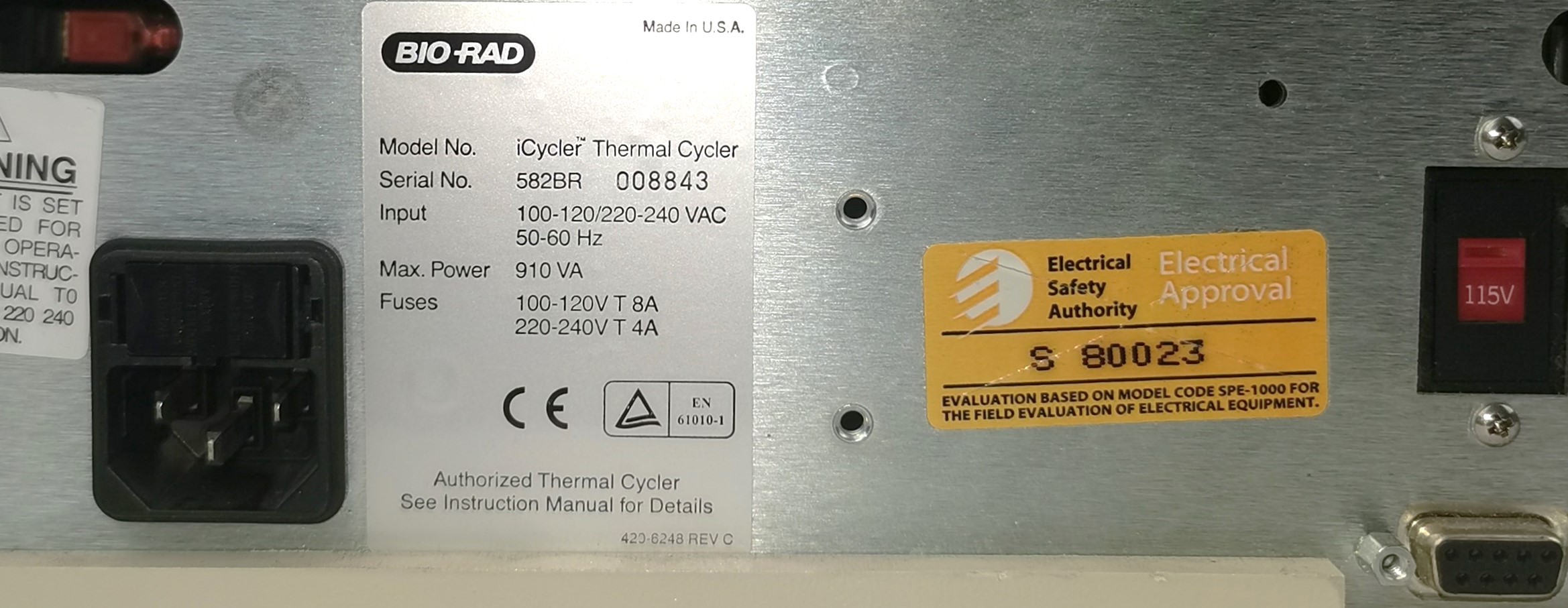 Used BioRad iCycler Real-Time PCR