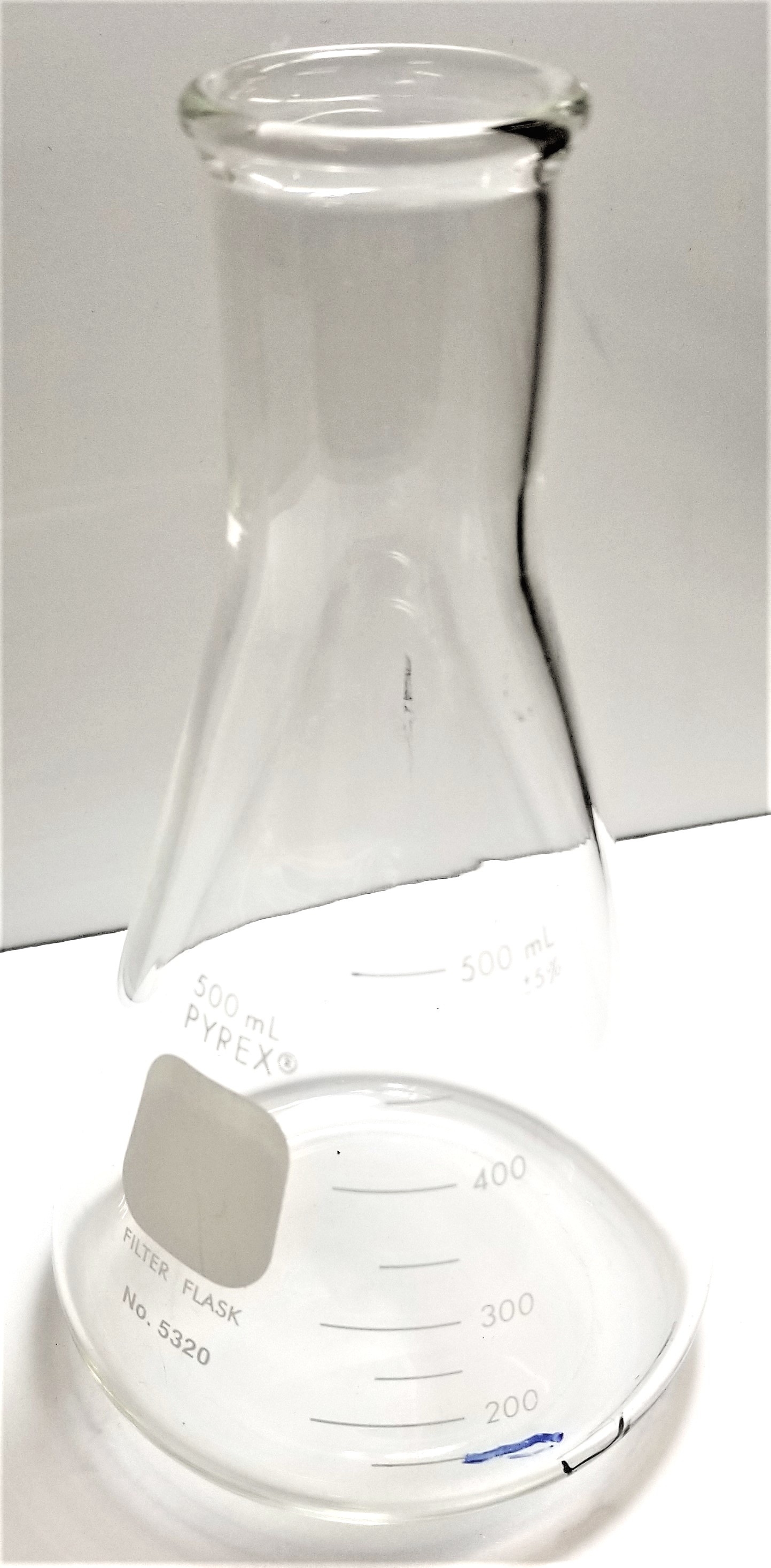 Used Corning PYREX 5320-500 Filtration Flask without Sidearm Tubulation - 500mL