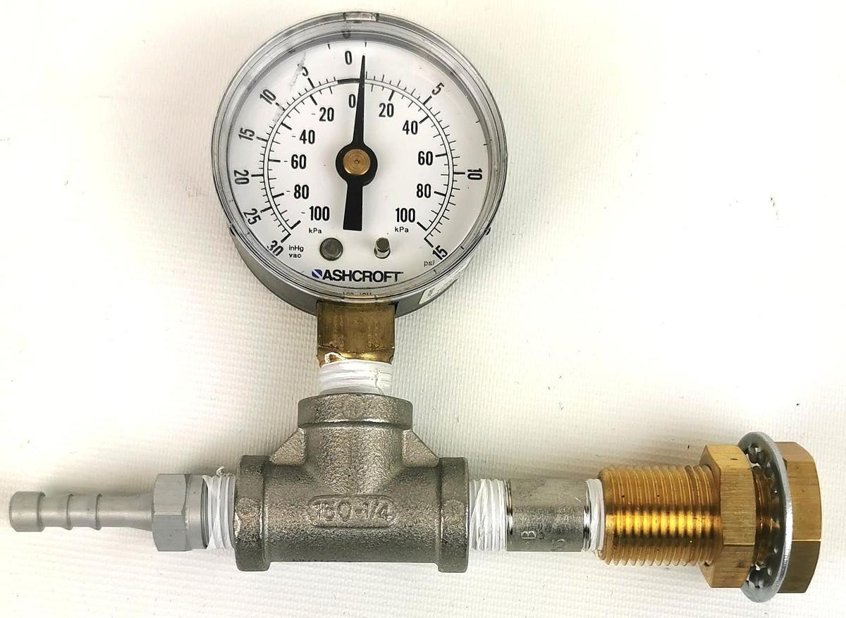 Used Restek 24008 Replacement Vacuum Valve and Gauge Assembly