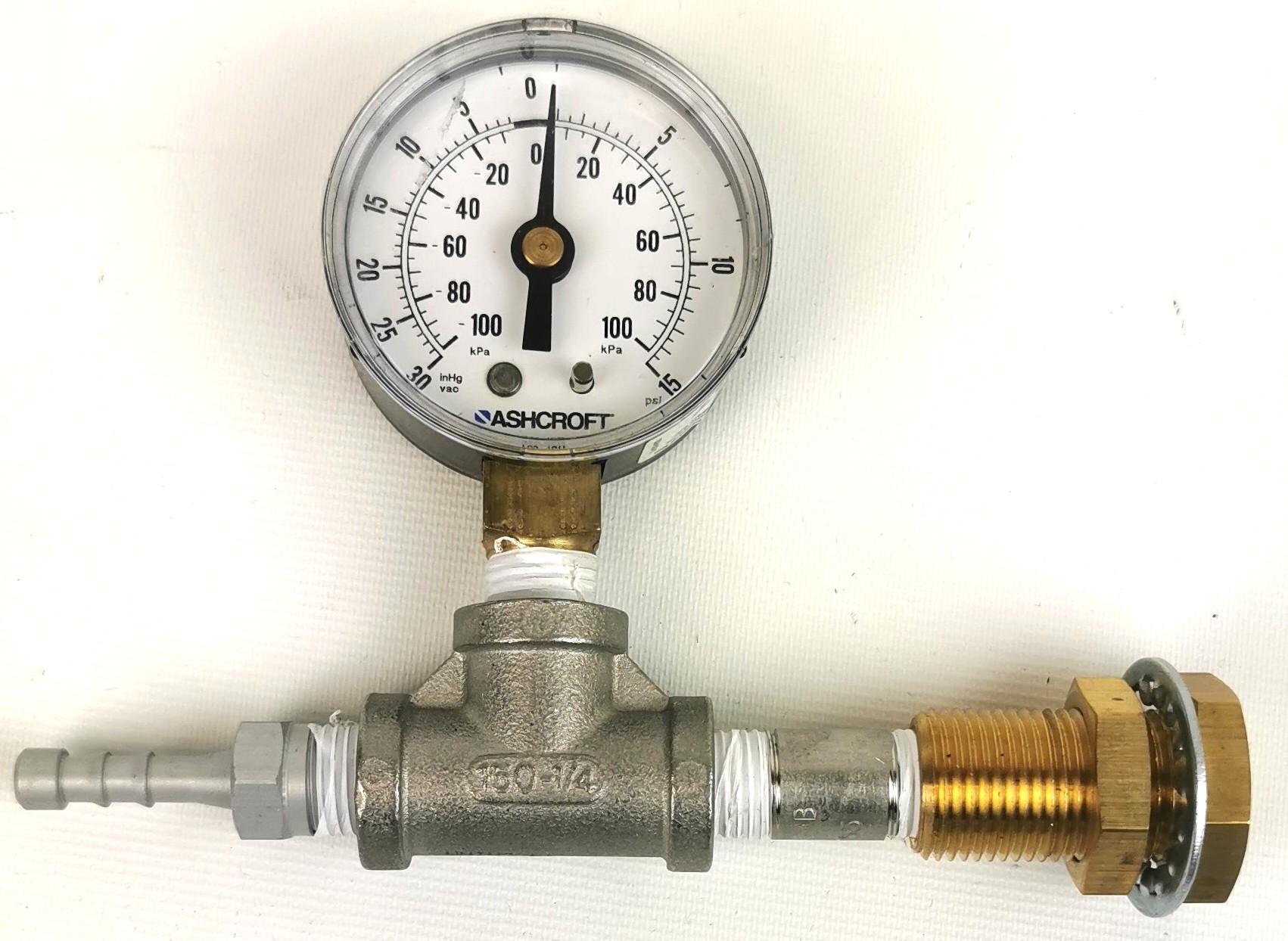 Used Restek 24008 Replacement Vacuum Valve and Gauge Assembly