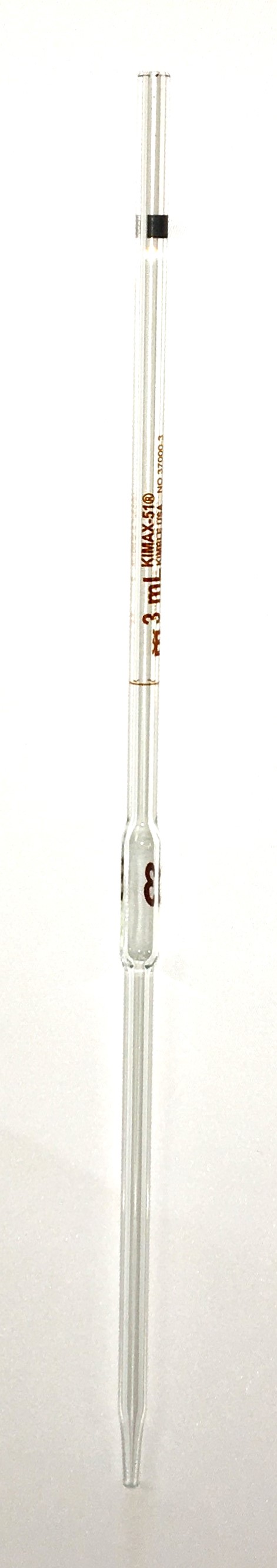 Used Kimble 37000-3 KIMAX Class B 3mL Volumetric Pipet