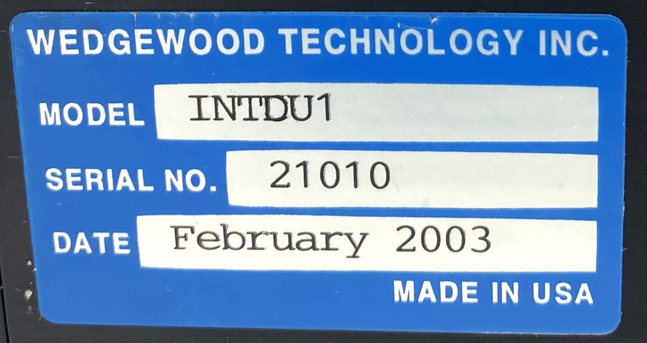 Used Wedgewood Integra INTDU1 UV Analyzer Controller