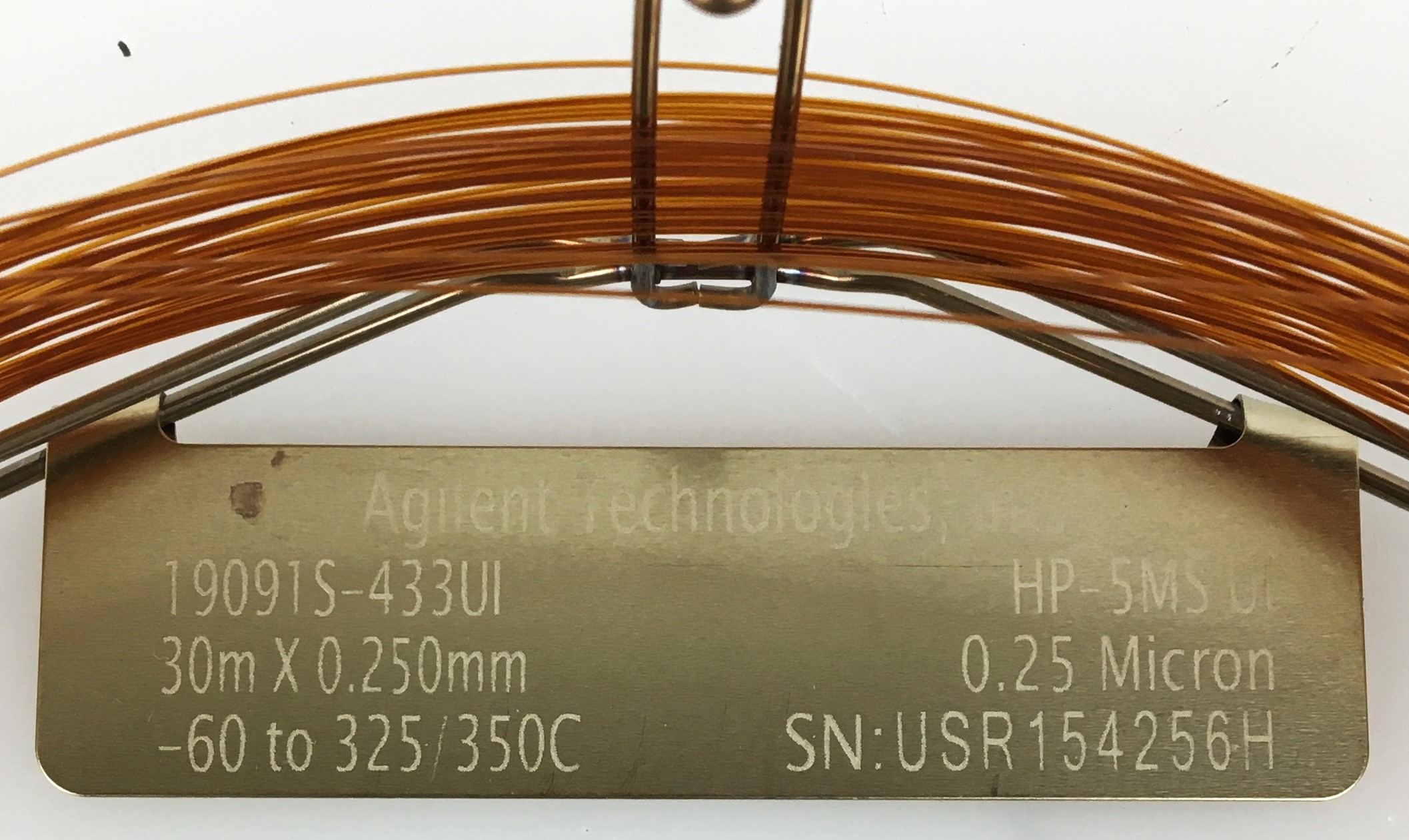 Used Agilent HP-5MS UI (19091S-433UI) Capillary Column (30M x 0.25mm x 0.25µm)