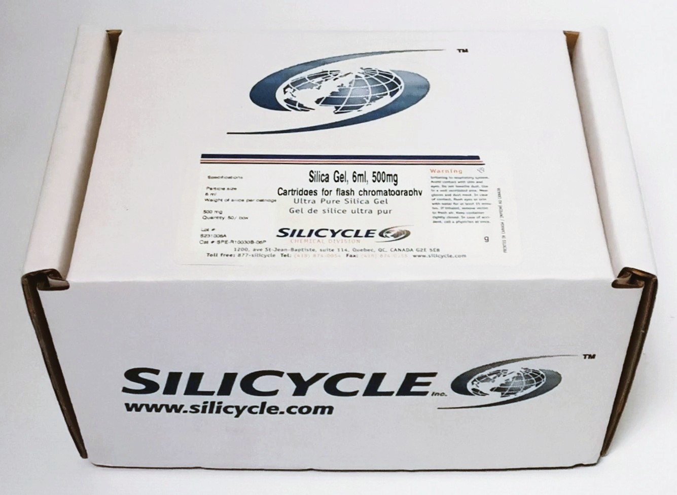 New Open Box SiliCycle SiliaPrep SPE-R10030B-06P Silica Gel Cartridge - 40 to 63 µm (Box of 50)