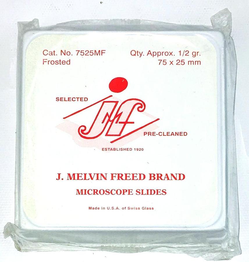 New Melvin Freed 7525MF Frosted Microscope Slides - 75mm x 25mm x 1mm