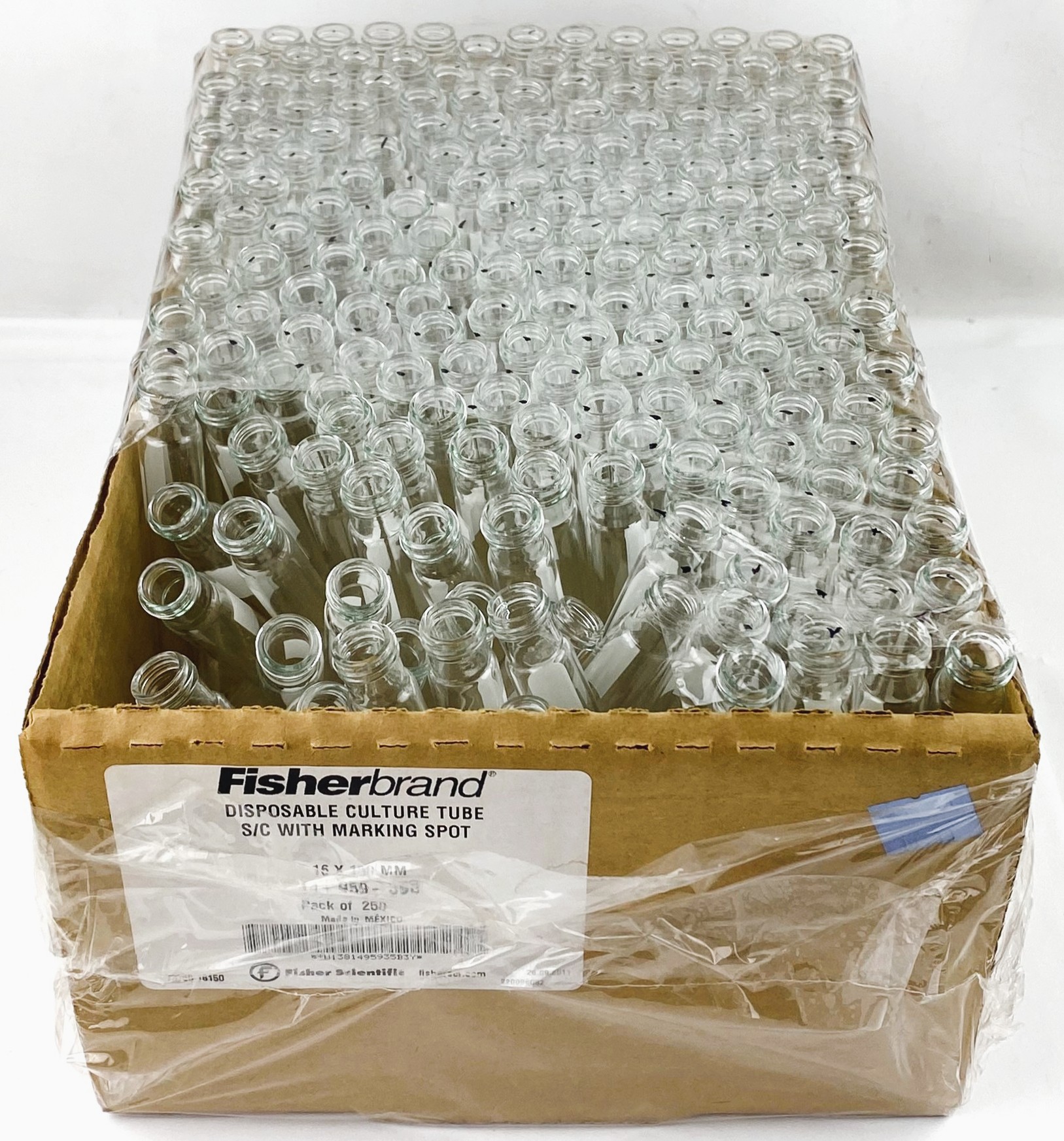 New Open Box Fisherbrand and KIMAX Threaded Culture Tubes - 16 x 150mm (Lot of 275 Tubes)